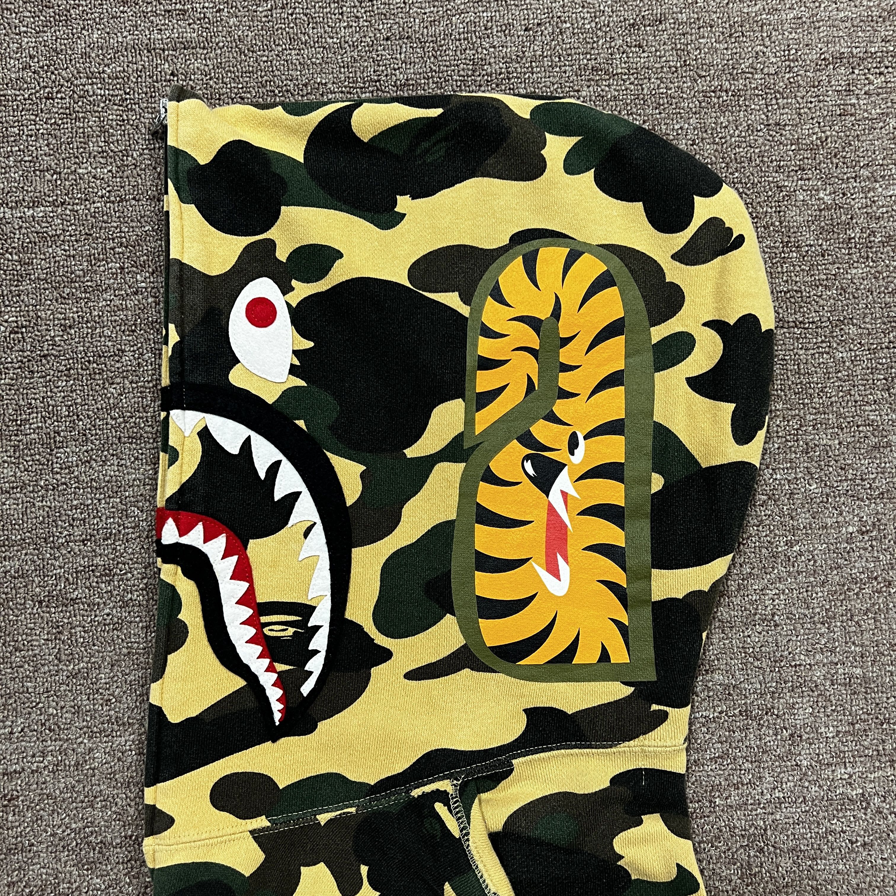 Bape Bape Yellow Camo Shark Full Zip Up Hoodie Size US S / EU 44-46 / 1 - 6 Thumbnail