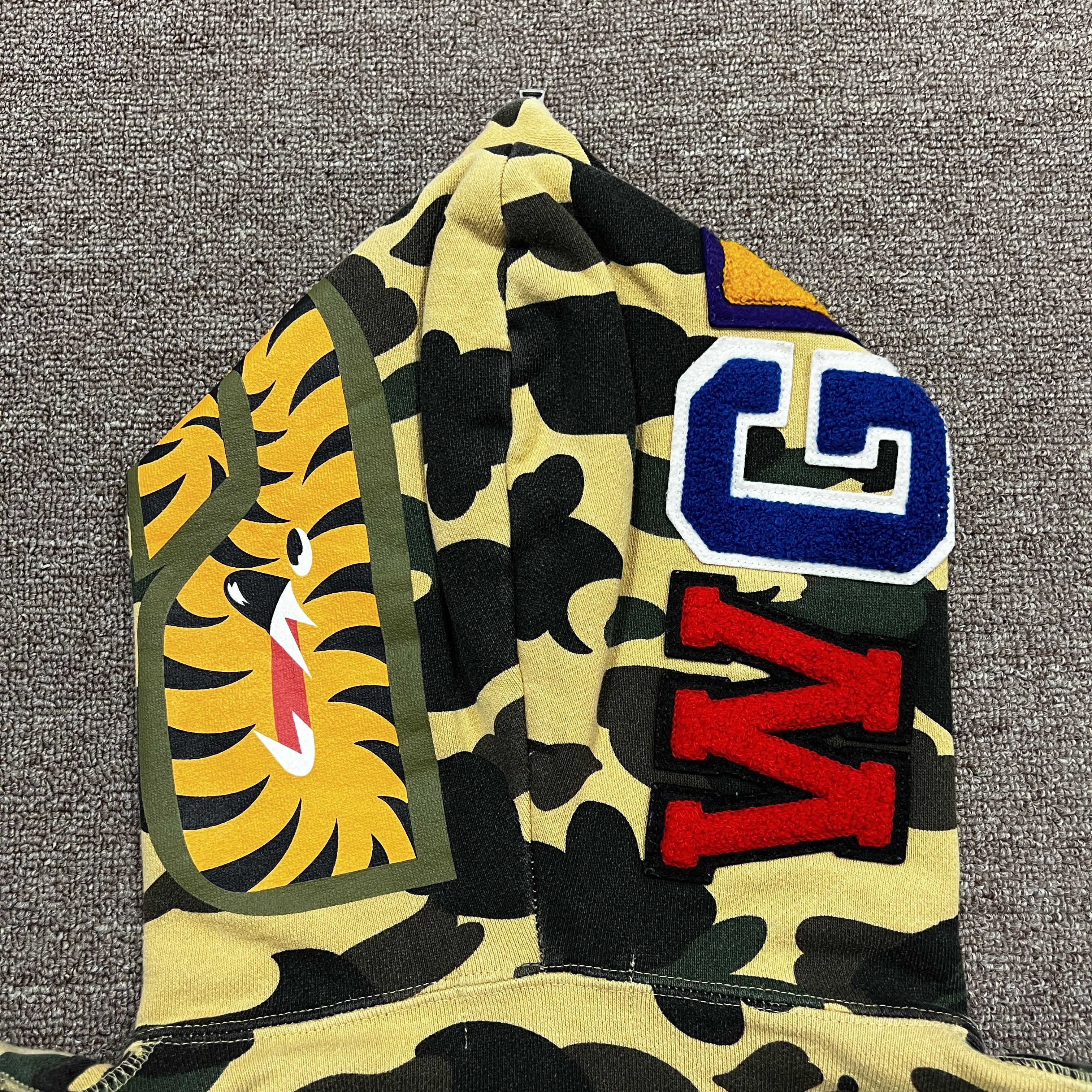 Bape Bape Yellow Camo Shark Full Zip Up Hoodie Size US S / EU 44-46 / 1 - 4 Thumbnail