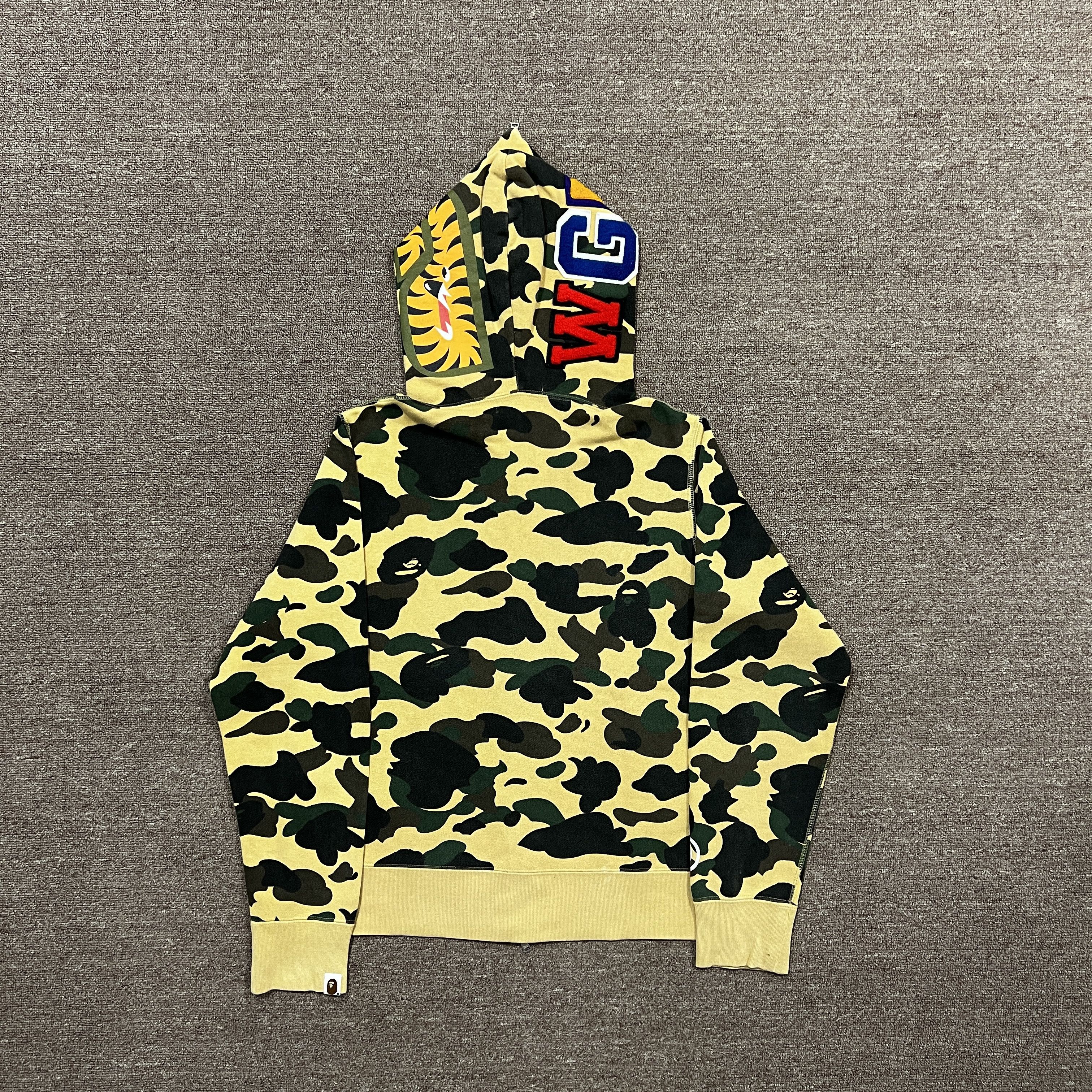 Bape Bape Yellow Camo Shark Full Zip Up Hoodie Size US S / EU 44-46 / 1 - 2 Thumbnail
