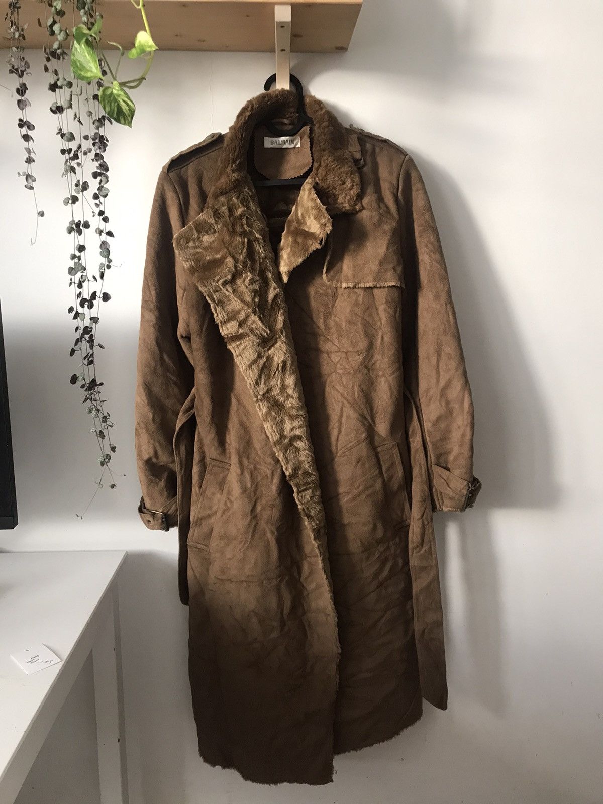 Balmain faux sheepskin coat