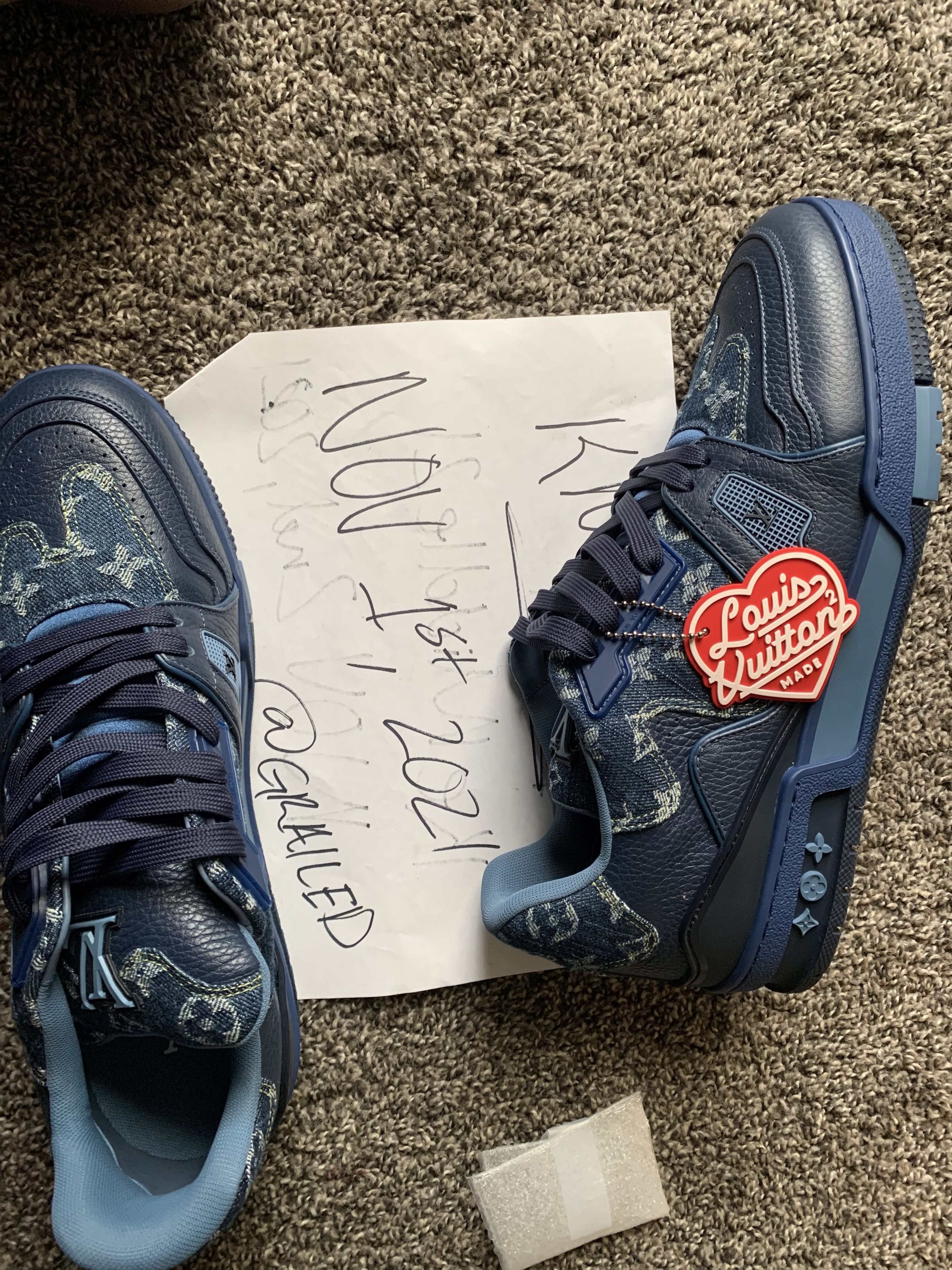 Louis Vuitton Louis Vuitton x Nigo Bleu Trainers Size US 10.5 / EU 43-44 - 1 Thumbnail