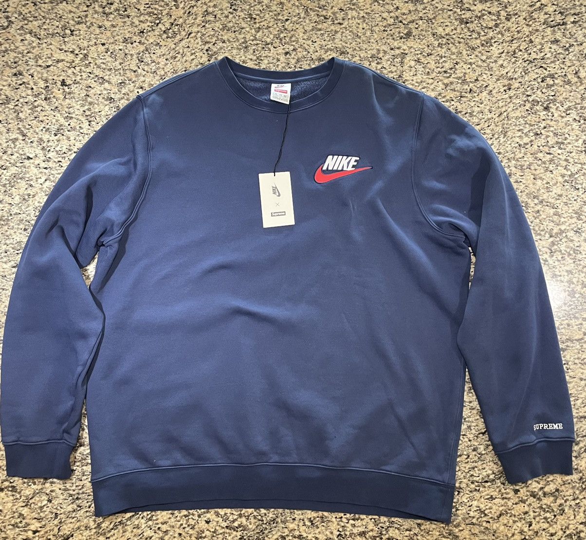 Supreme Supreme x Nike Crewneck Navy Grailed