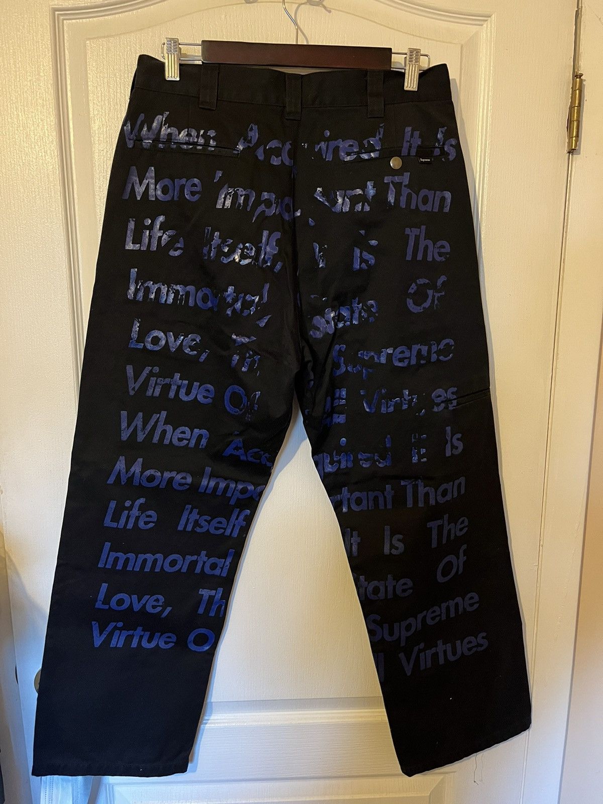 Supreme Supreme x Junya Watanabe Printed Black Work Pants | Grailed