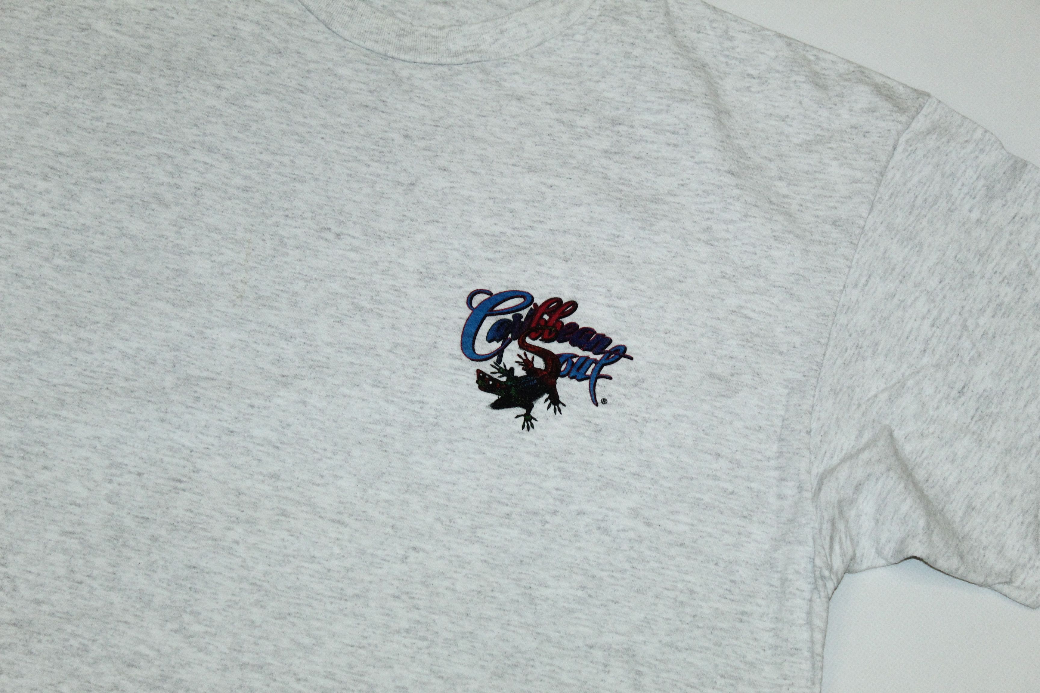 Vintage Rare 90s Caribbean Soul Art Blue Grey Melange Baggy T-shirt Size US XXL / EU 58 / 5 - 5 Thumbnail