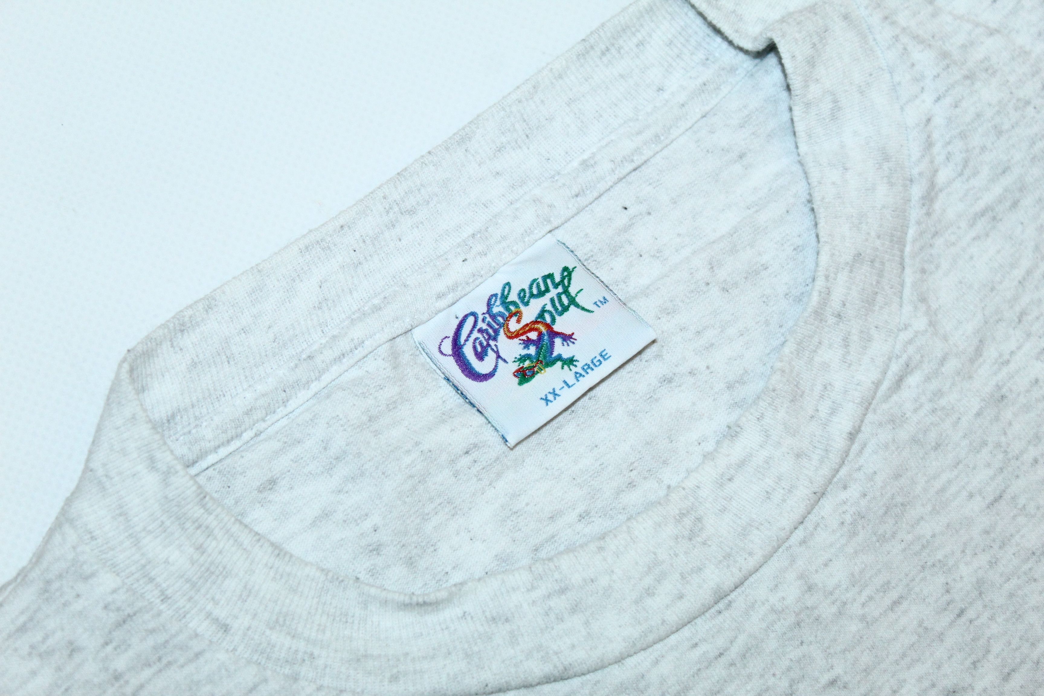 Vintage Rare 90s Caribbean Soul Art Blue Grey Melange Baggy T-shirt Size US XXL / EU 58 / 5 - 6 Thumbnail