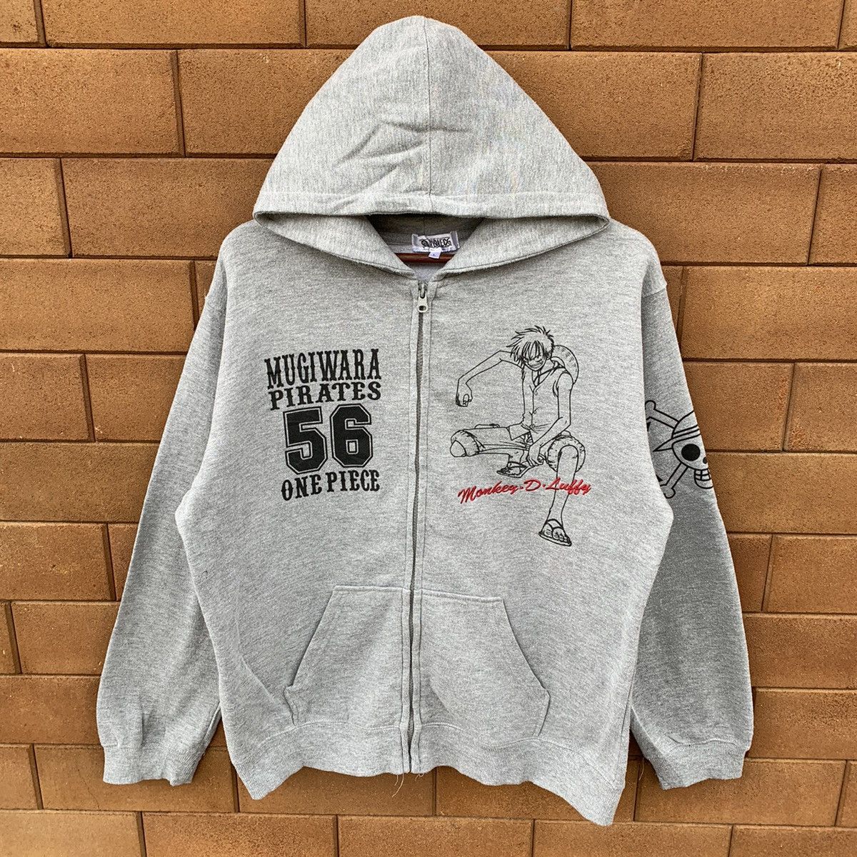 Japanese Brand Vintage One Piece Mugiwara Pirates Zip Up Hoodie Size US M / EU 48-50 / 2 - 2 Thumbnail