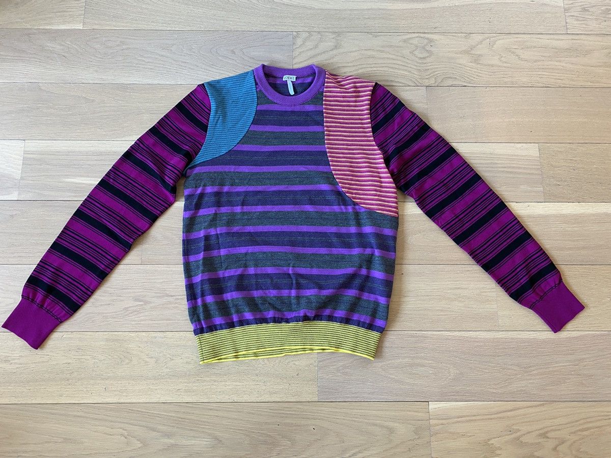 Loewe Multi colors stripes crewneck sweater Size US M / EU 48-50 / 2 - 5 Thumbnail