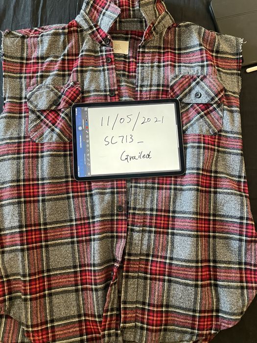 Pacsun Fear of God Collection Two cut-off sleeveless Plaid Flannel