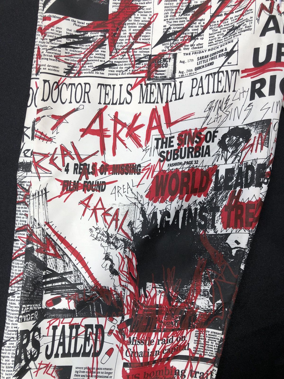 Vintage VTG 90s RED OR DEAD Psychotic Newspaper Waxed Trouser Pant Size US 29 - 7 Thumbnail