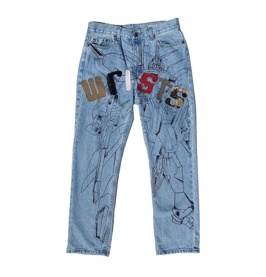 Custom Custom Painted Gundam Jeans | Grailed