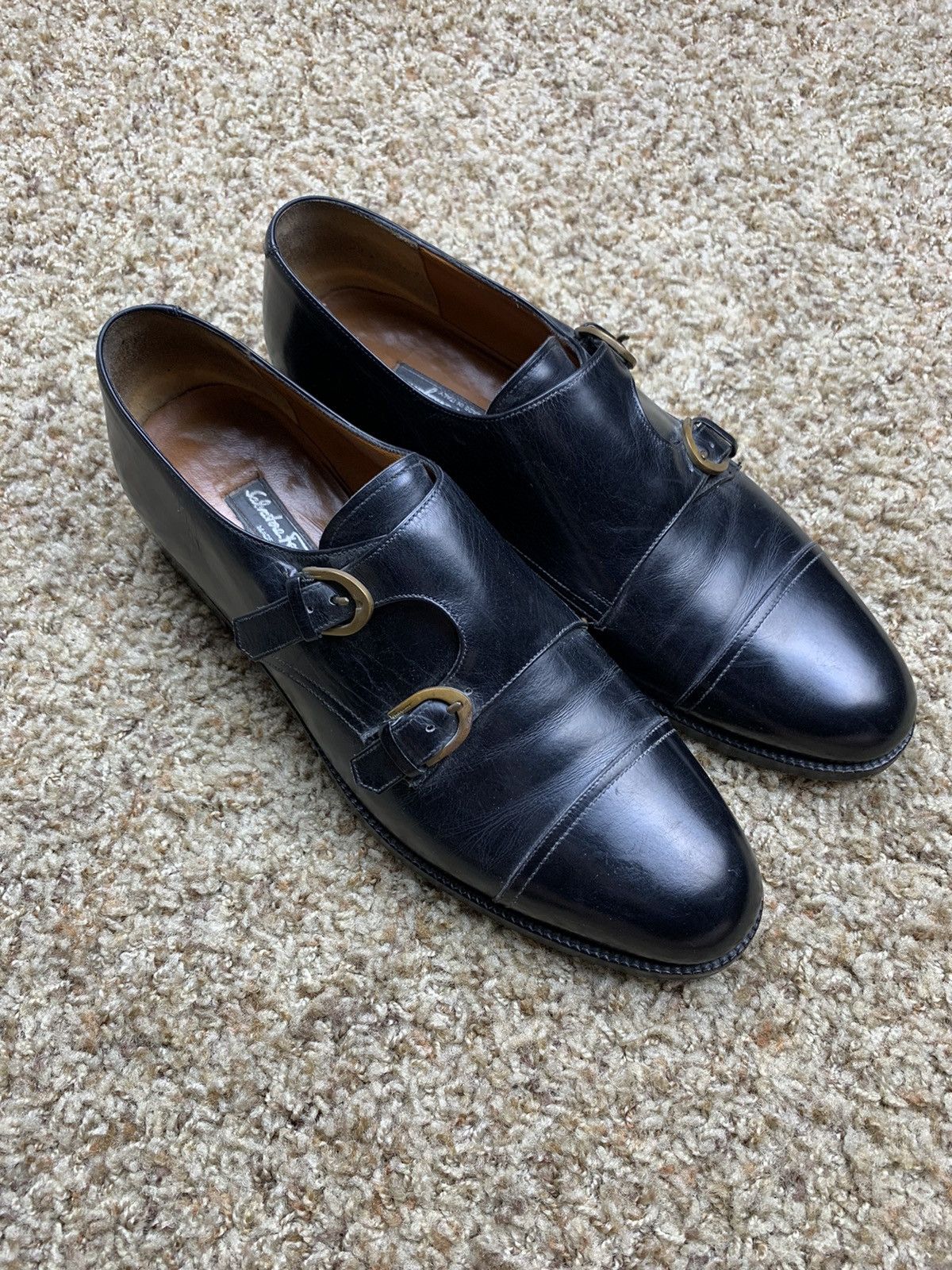 Vintage Salvatore Ferragamo Tramezza SE Black Leather Loafers | Grailed