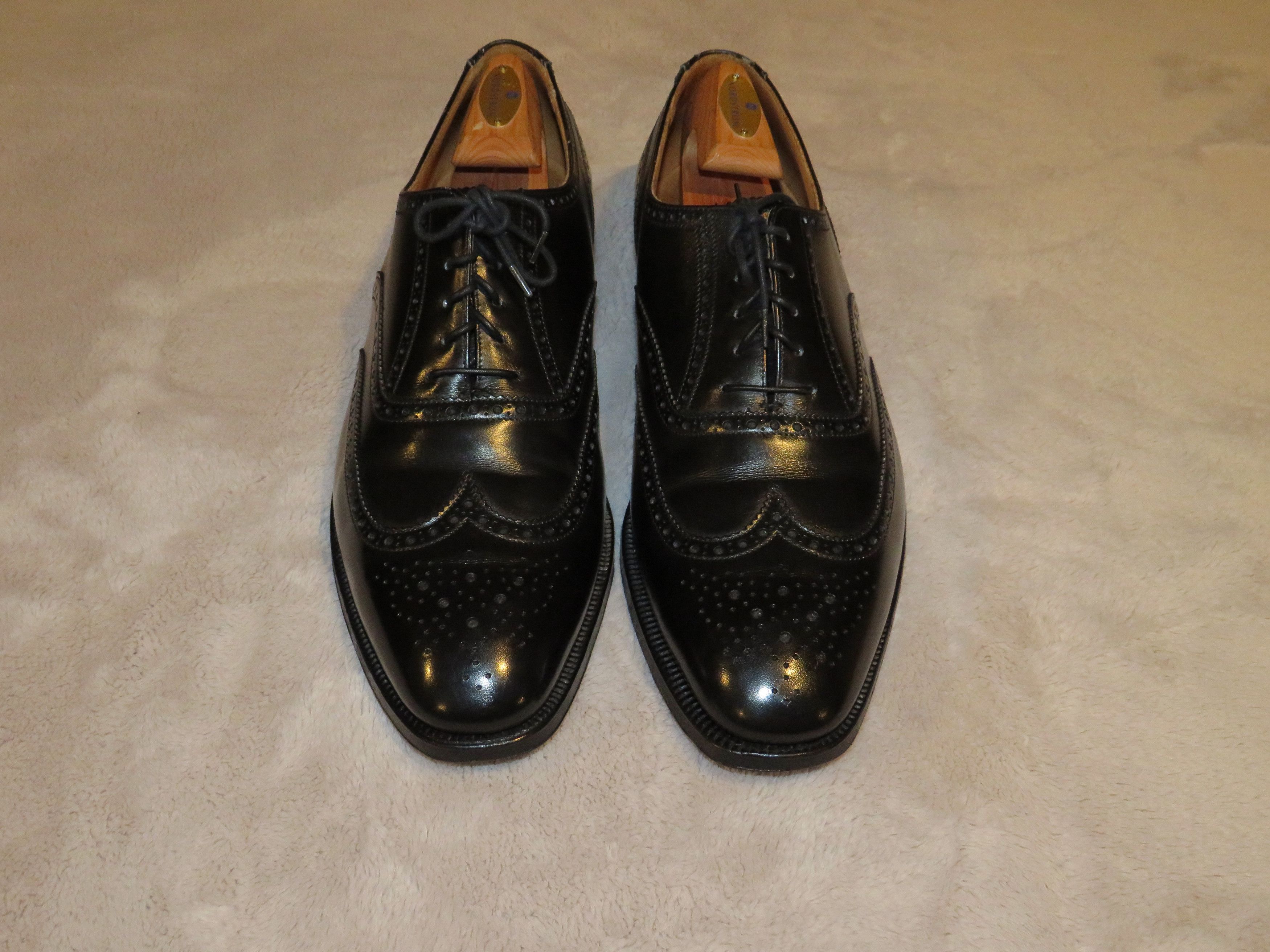 Crockett & Jones Westgate Black Leather Long Wing Oxfords US 