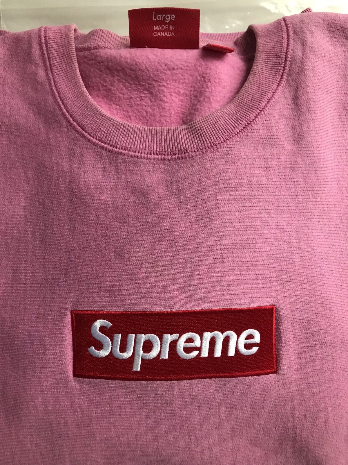 Supreme Pink Box Logo Crewneck F/W15 Size US L / EU 52-54 / 3 - 2 Thumbnail