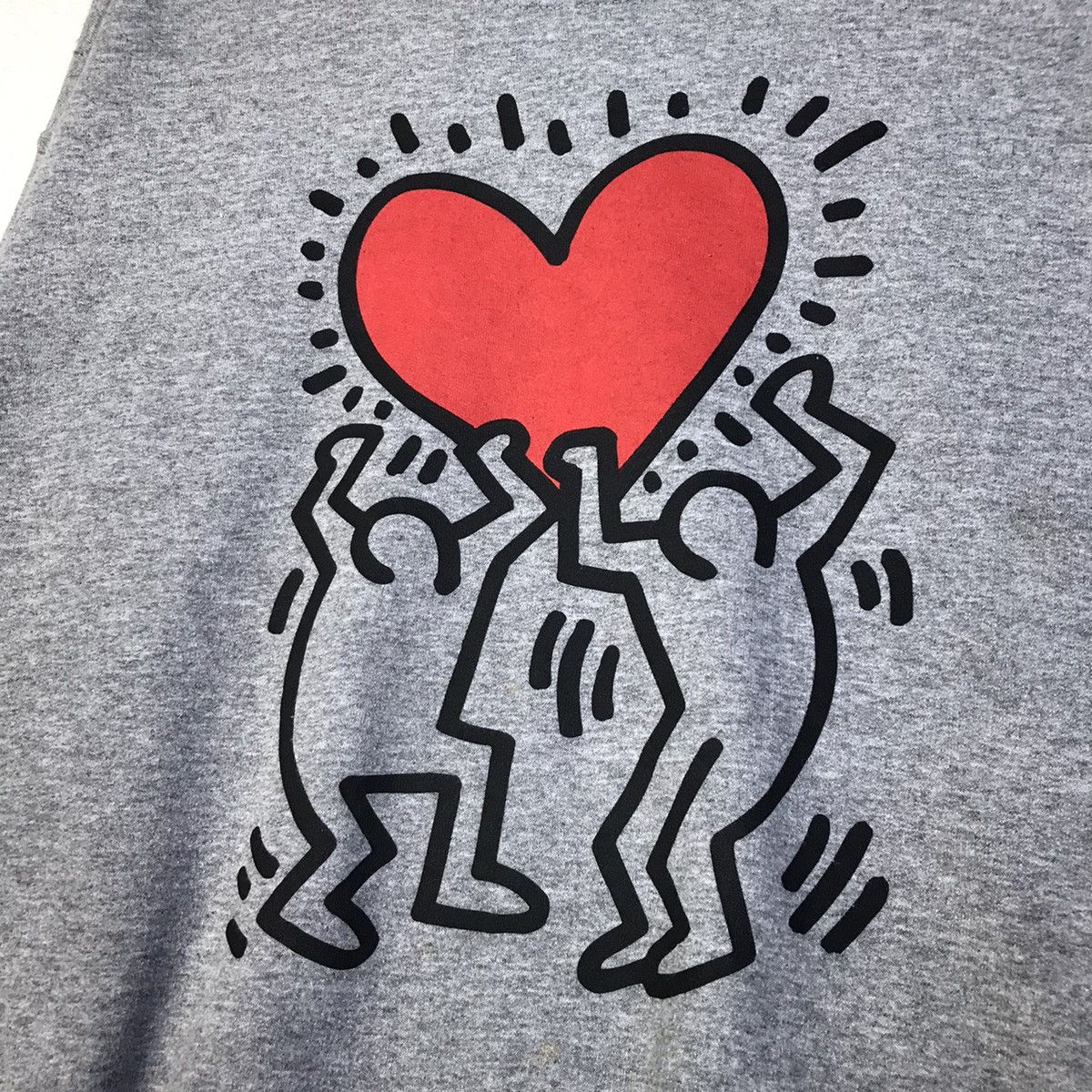 Heart-Love Motif Crewneck Sweatshirt