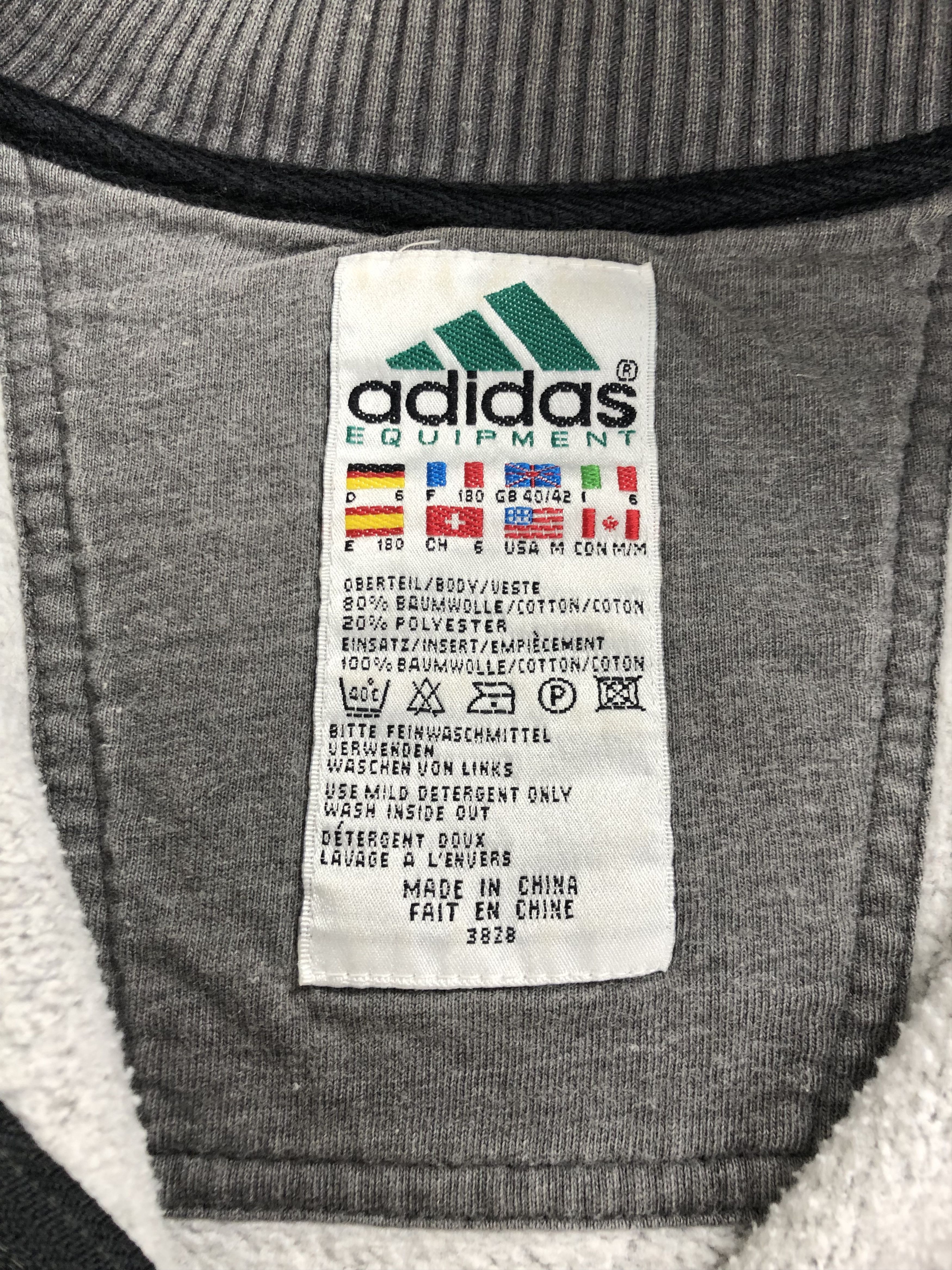 Adidas Vintage 90s Adidas Equipment Center Logo 1/4 zip sweatshirt Size US M / EU 48-50 / 2 - 14 Thumbnail