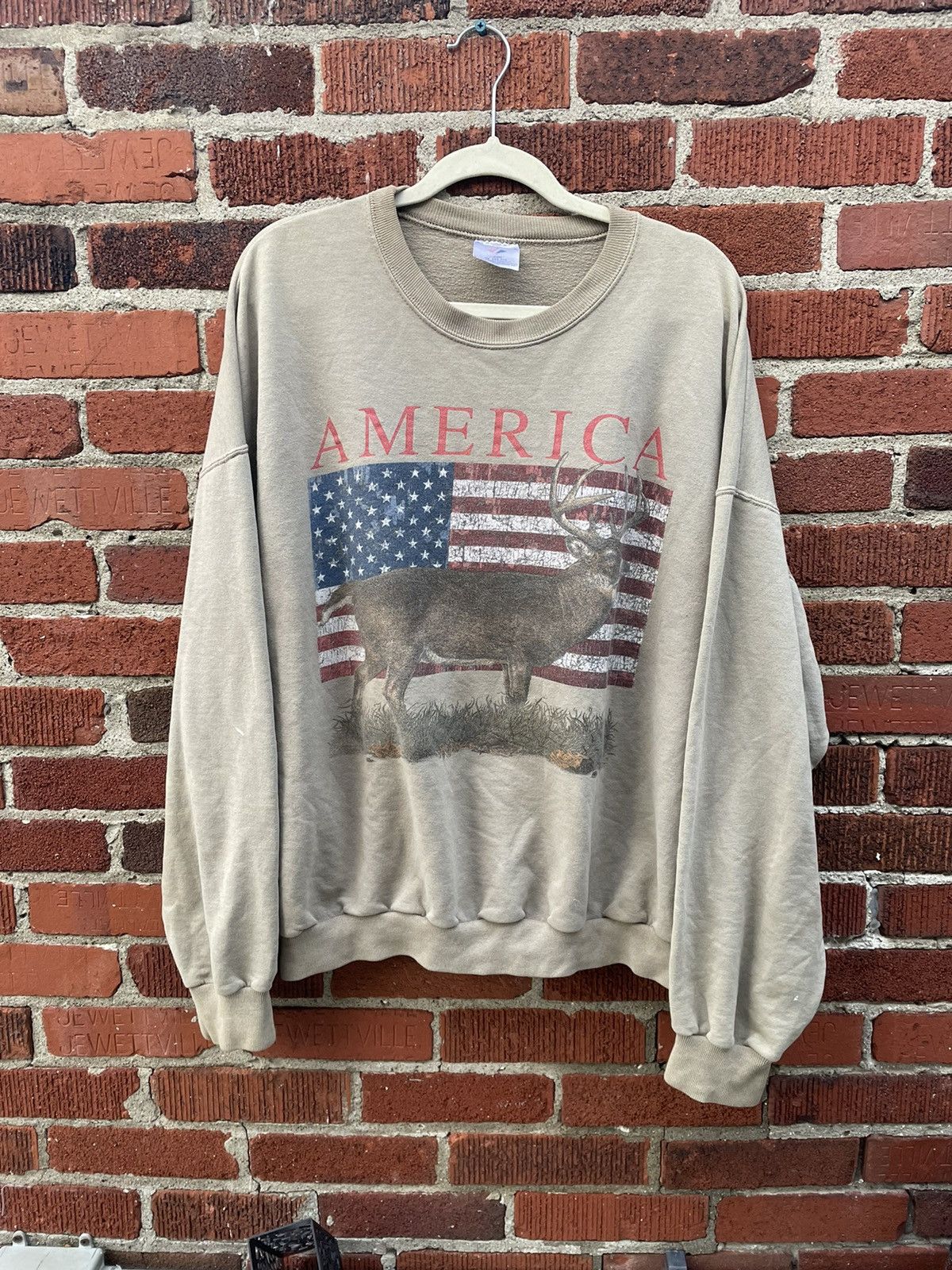 Vintage America 🇺🇸 “Nature & Flag” Jerzees VTG pullover crewneck Size US XXL / EU 58 / 5 - 1 Preview