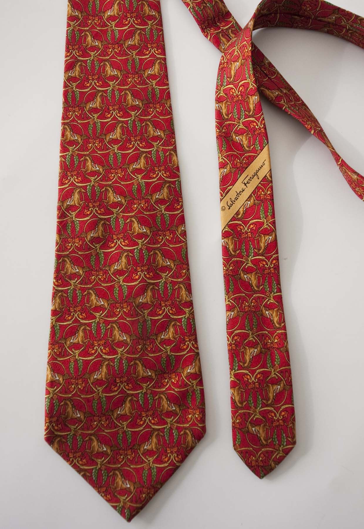 Salvatore Ferragamo Salvatore Ferragamo Tie Horses 100% Silk Made in Italy Size ONE SIZE - 1 Thumbnail