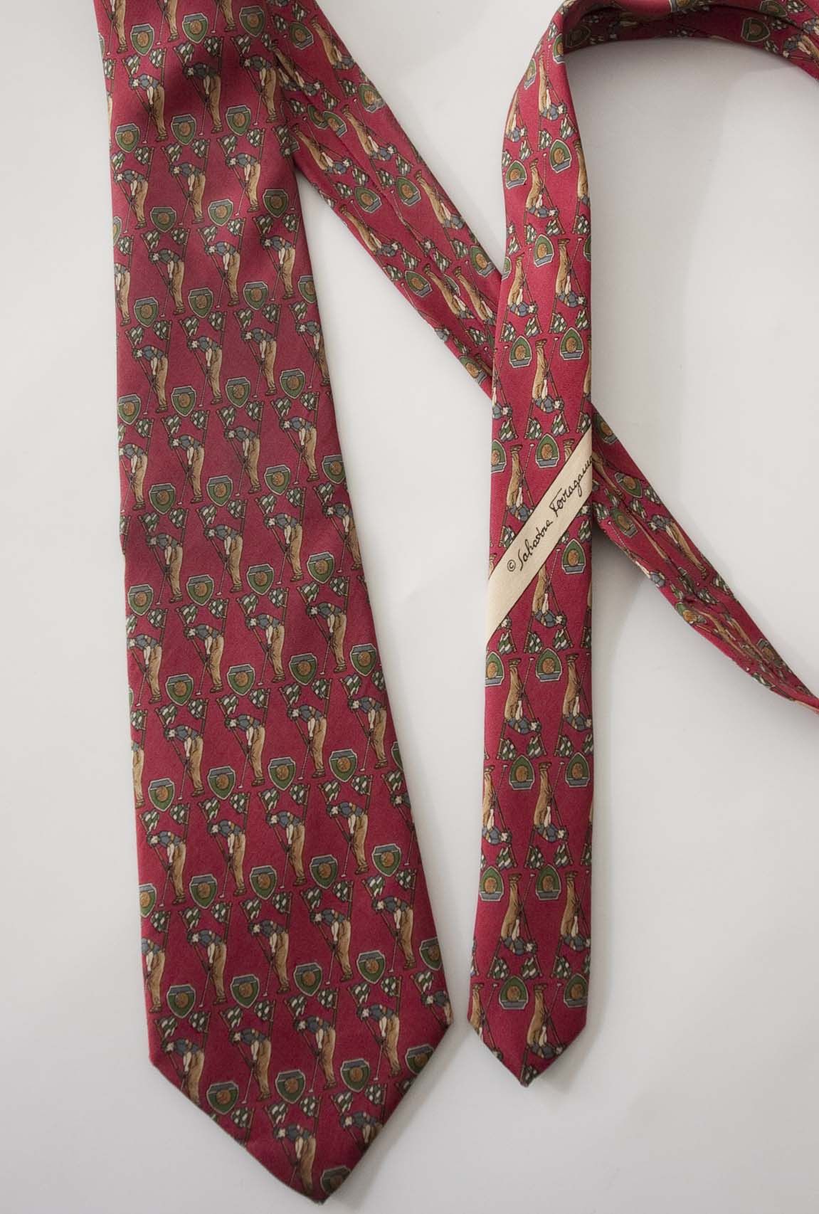 Salvatore Ferragamo Salvatore Ferragamo Tie Golf 100% Silk Made in Italy Size ONE SIZE - 1 Thumbnail