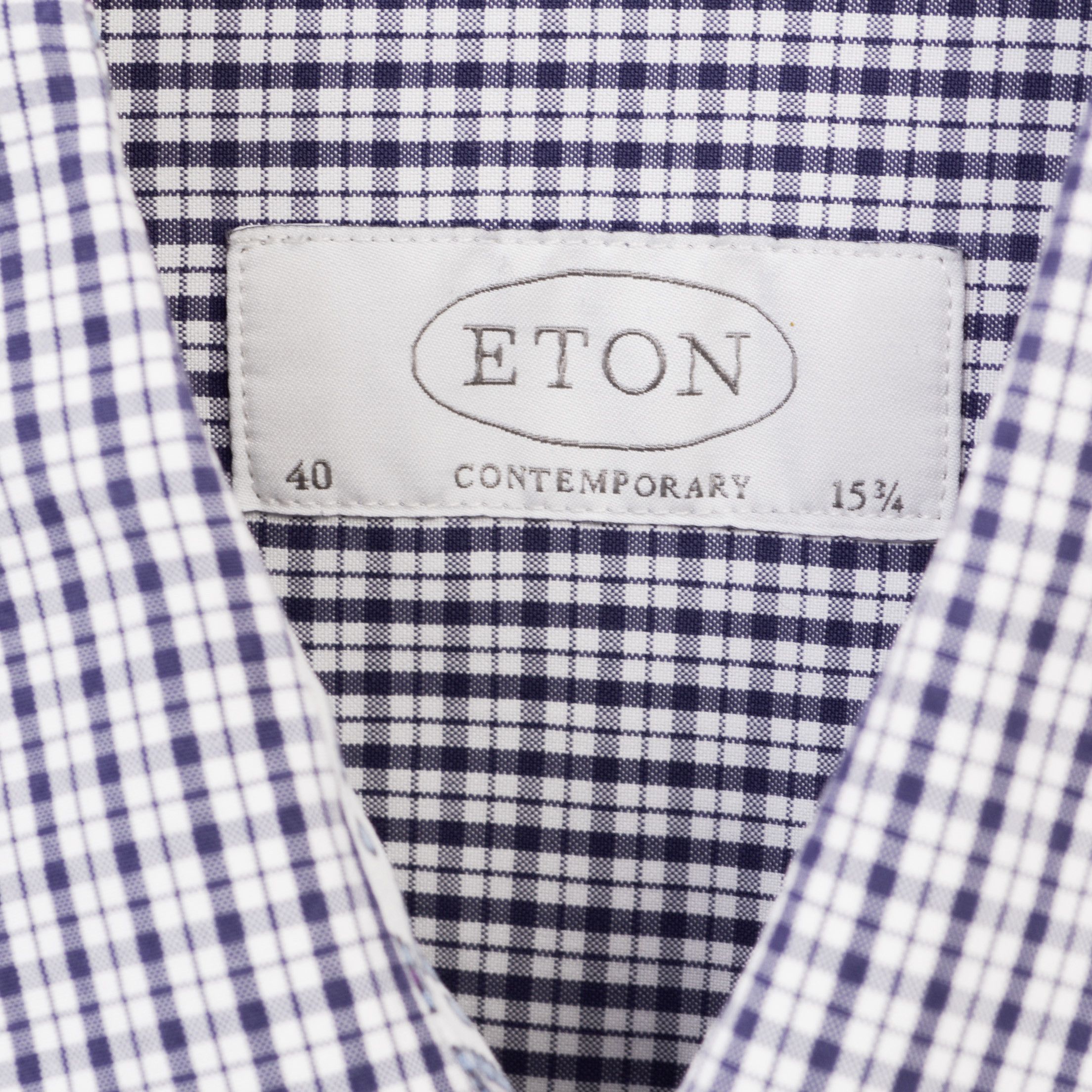 Eton ETON Contemporary Formal Shirt 15 3/4" Size 40 Check Plaid Size 40R - 4 Thumbnail