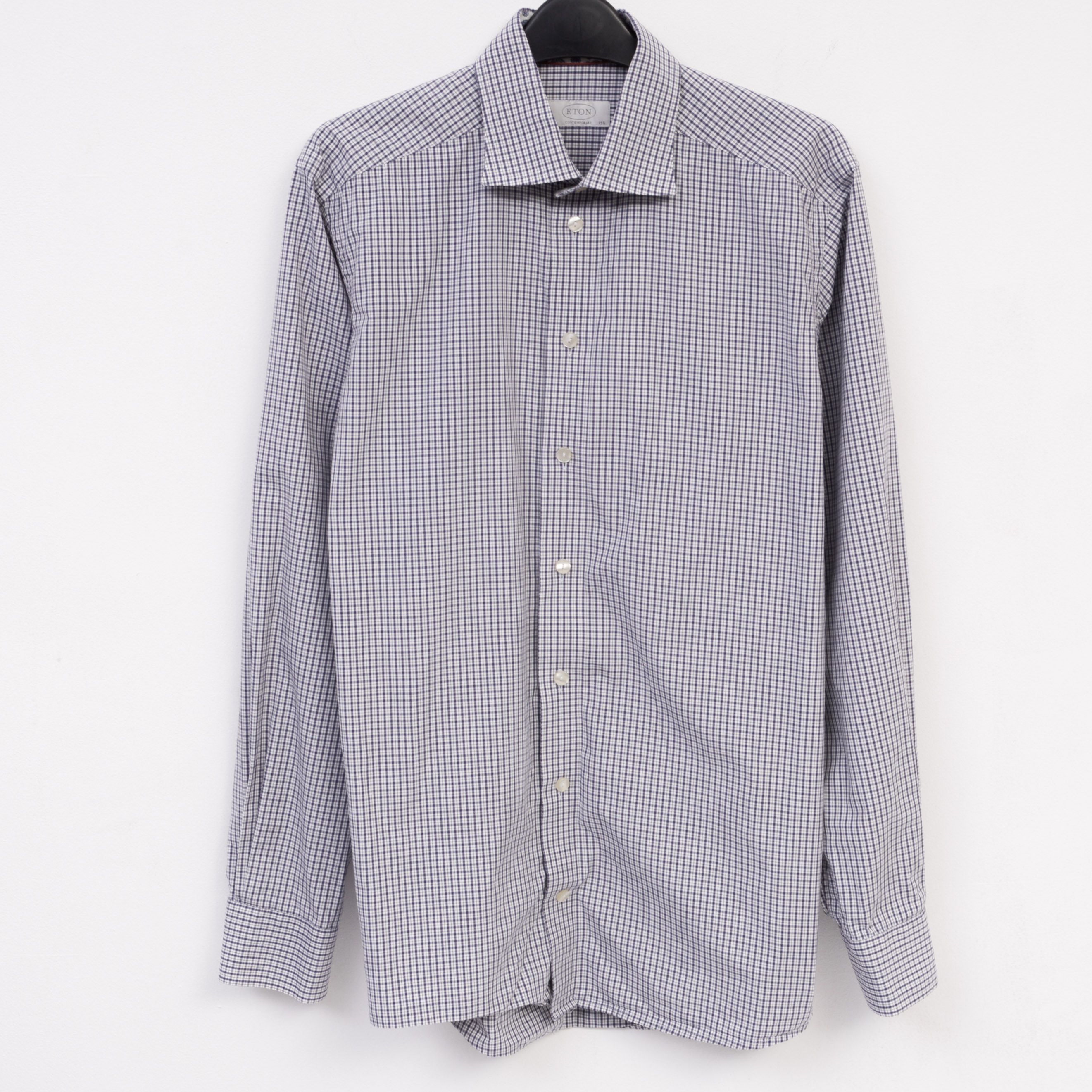 Eton ETON Contemporary Formal Shirt 15 3/4" Size 40 Check Plaid Size 40R - 1 Thumbnail