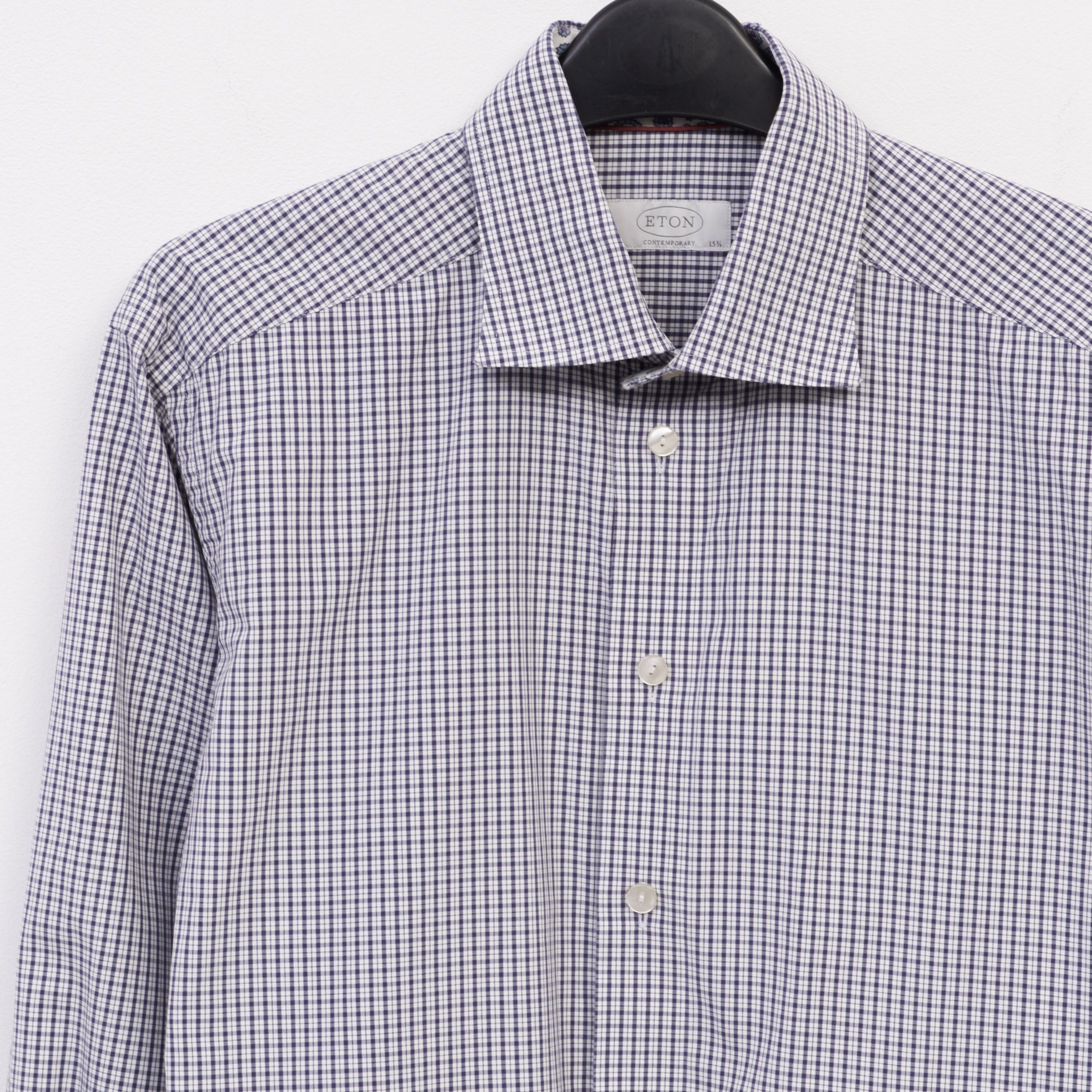 Eton ETON Contemporary Formal Shirt 15 3/4" Size 40 Check Plaid Size 40R - 2 Thumbnail