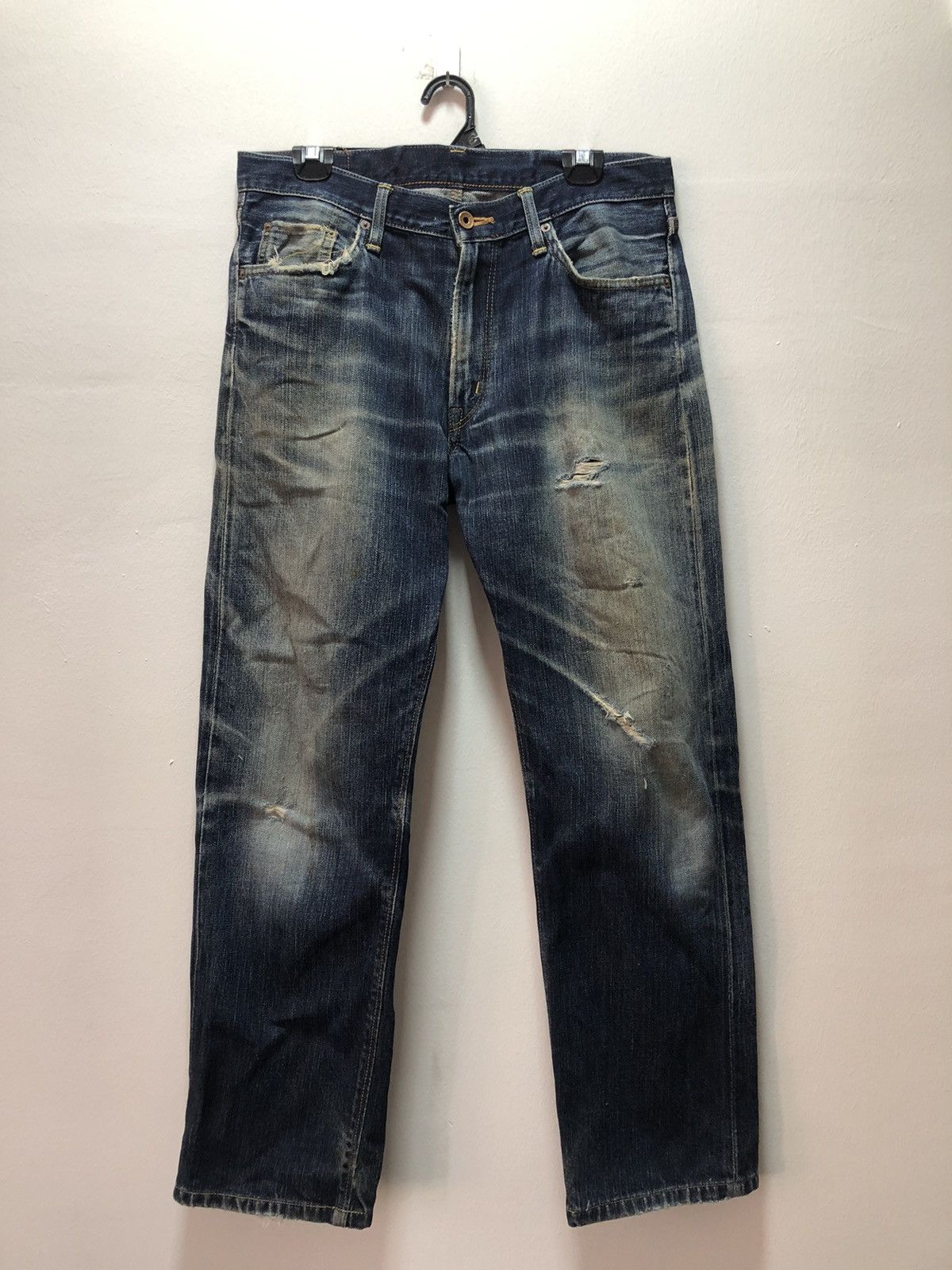 Edwin EDWIN Denim Pants 505zxx Selvedge Distressed Size US 34 / EU 50 - 1 Thumbnail