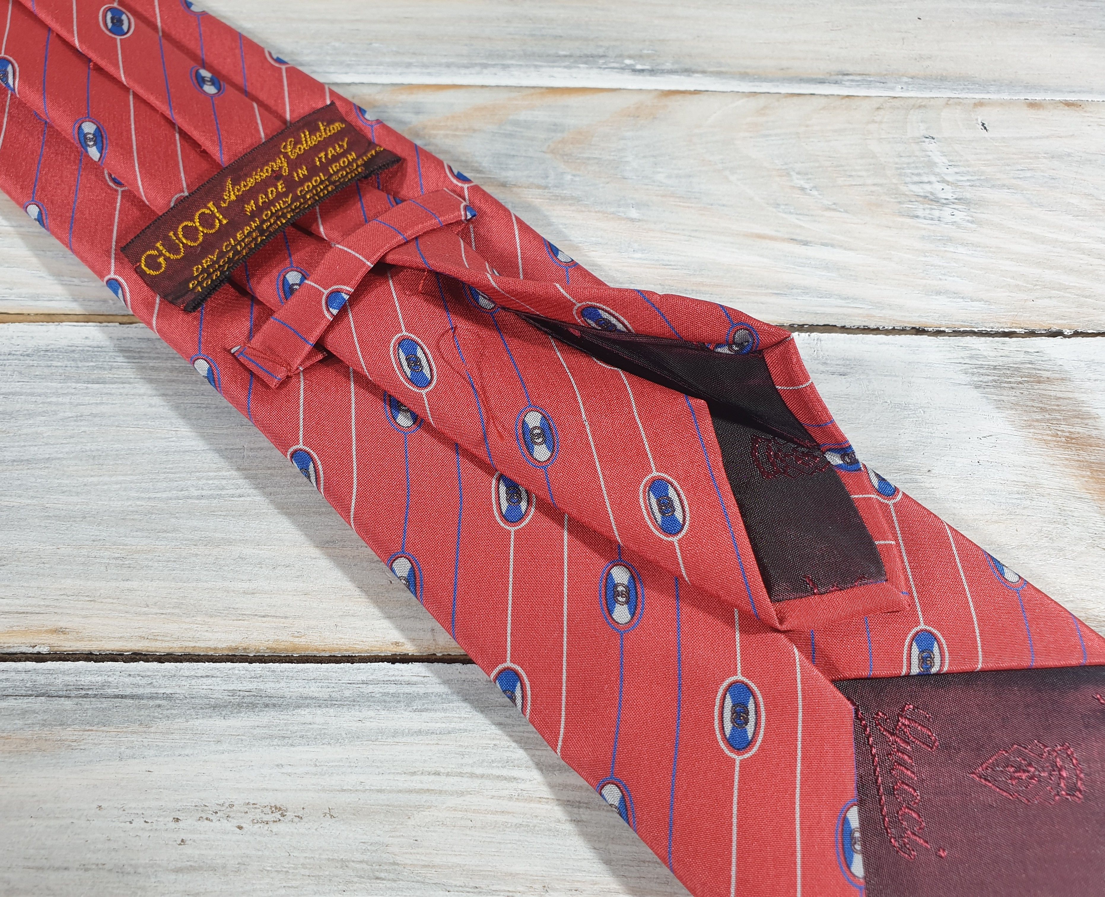 Gucci Vintage Gucci Accessory Collection Tie 100% Silk Authentic Size ONE SIZE - 7 Thumbnail