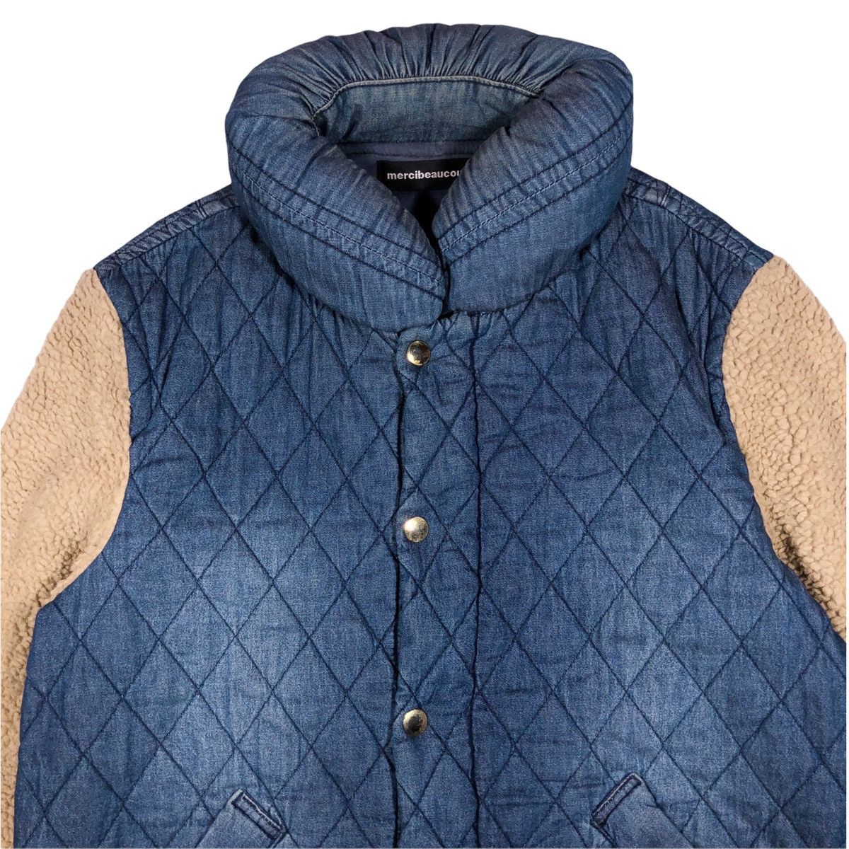Issey Miyake Mercibeaucoup Indigo Dye Denim mix fleece Jacket Size US L / EU 52-54 / 3 - 2 Thumbnail