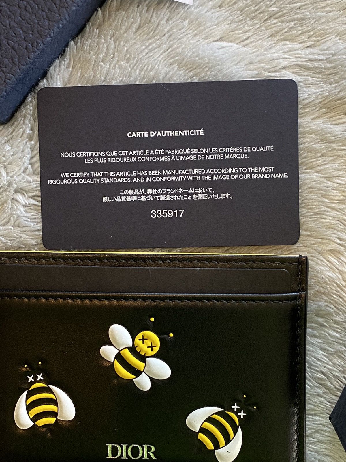 Dior Dior x Kaws card holder yellow bees Grailed