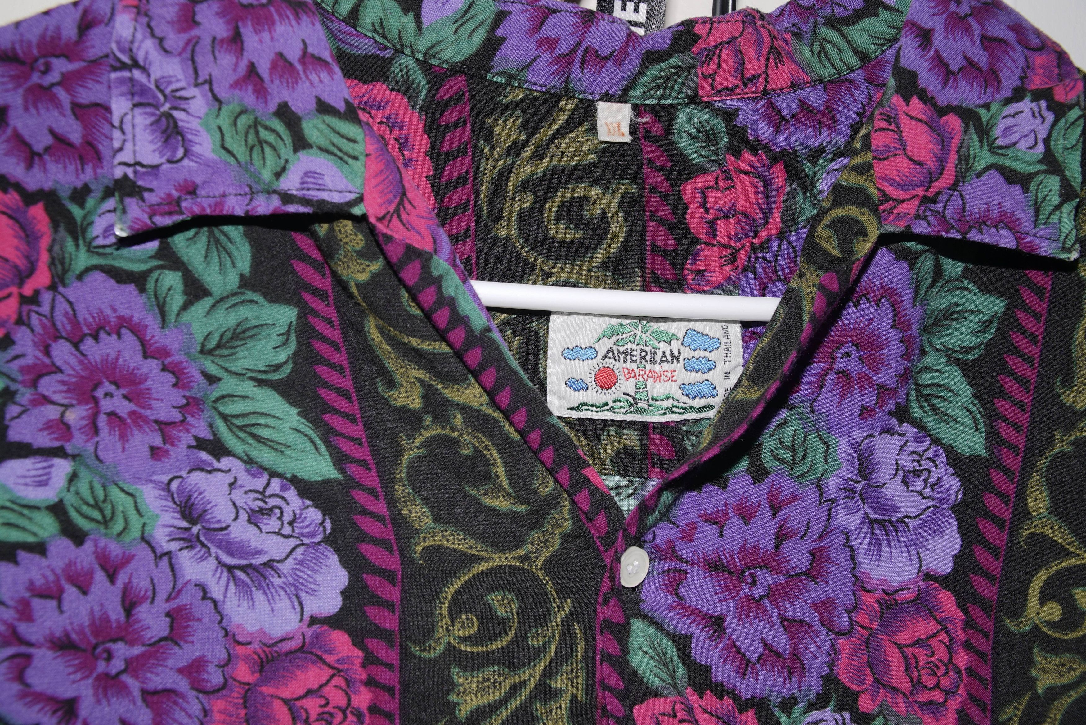 Vintage floral souvenir shirt button down rayon Size US XL / EU 56 / 4 - 5 Thumbnail