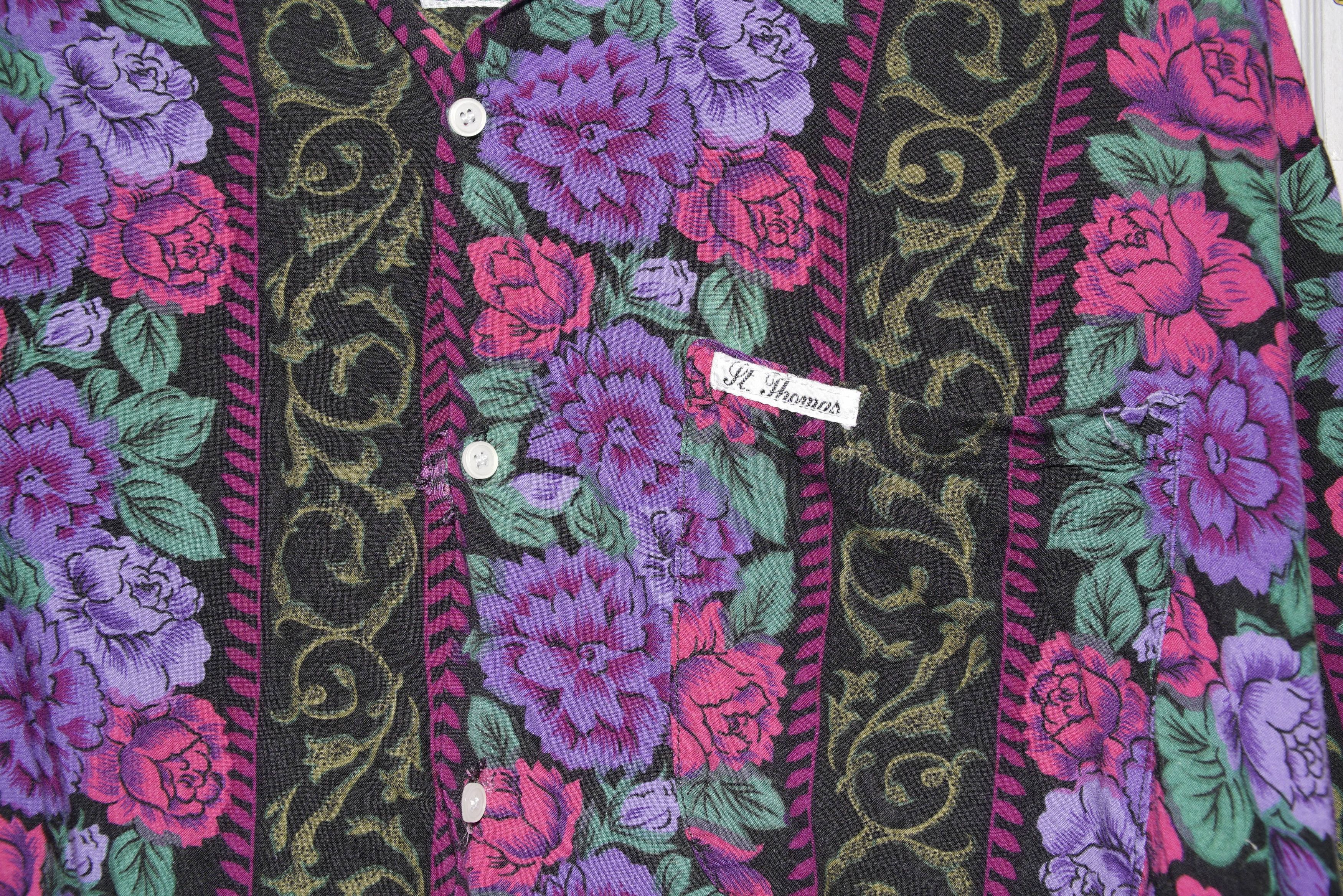 Vintage floral souvenir shirt button down rayon Size US XL / EU 56 / 4 - 3 Thumbnail
