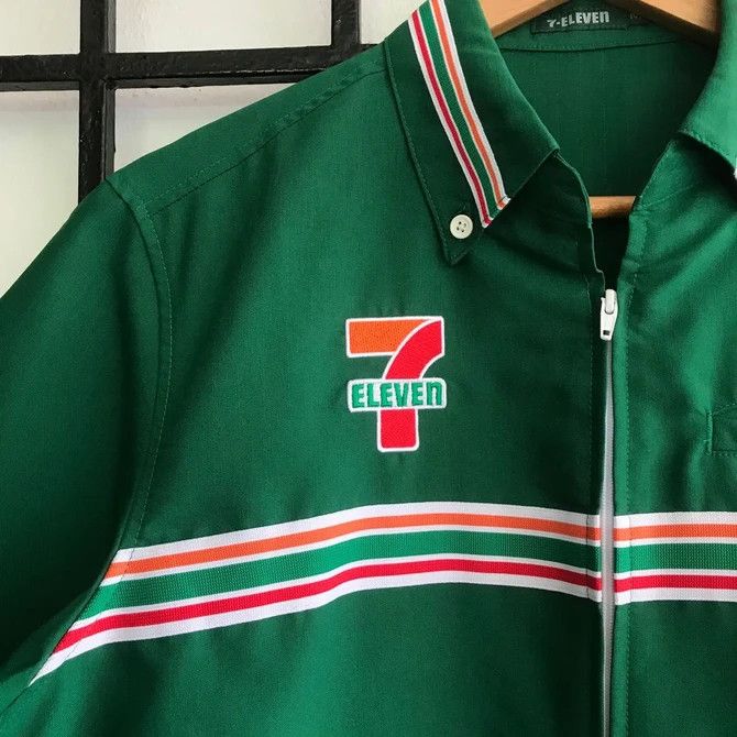 Japanese Brand × Vintage 💣OFFER 90's 7 ELEVEN Embroidery Logo Zipper UniformsJacket Size US M / EU 48-50 / 2 - 2 Thumbnail