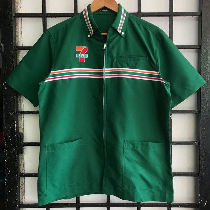Japanese Brand × Vintage 💣OFFER 90's 7 ELEVEN Embroidery Logo Zipper UniformsJacket Size US M / EU 48-50 / 2 - 1 Thumbnail