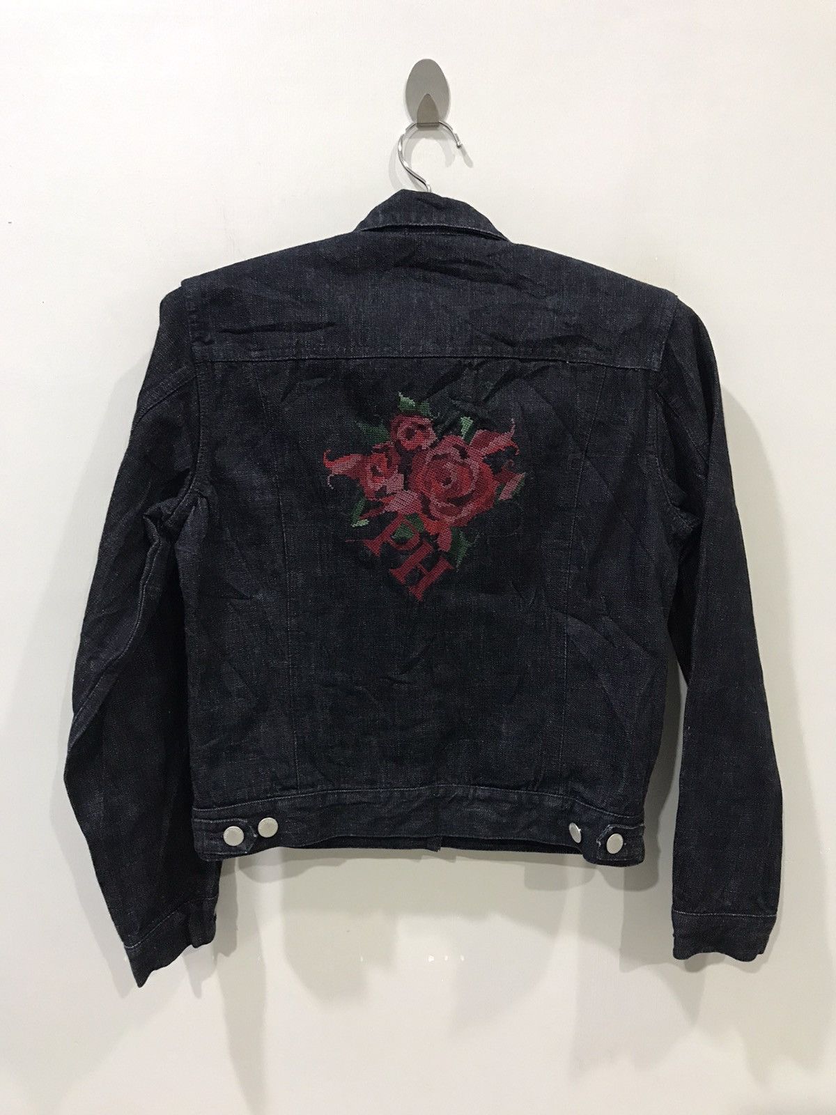 Designer × Karl Helmut × Pink House 💥DESIGNER💥Very Rare PINKHOUSE Rose Embroidery Trucker Jacket Size M / US 6-8 / IT 42-44 - 11 Thumbnail