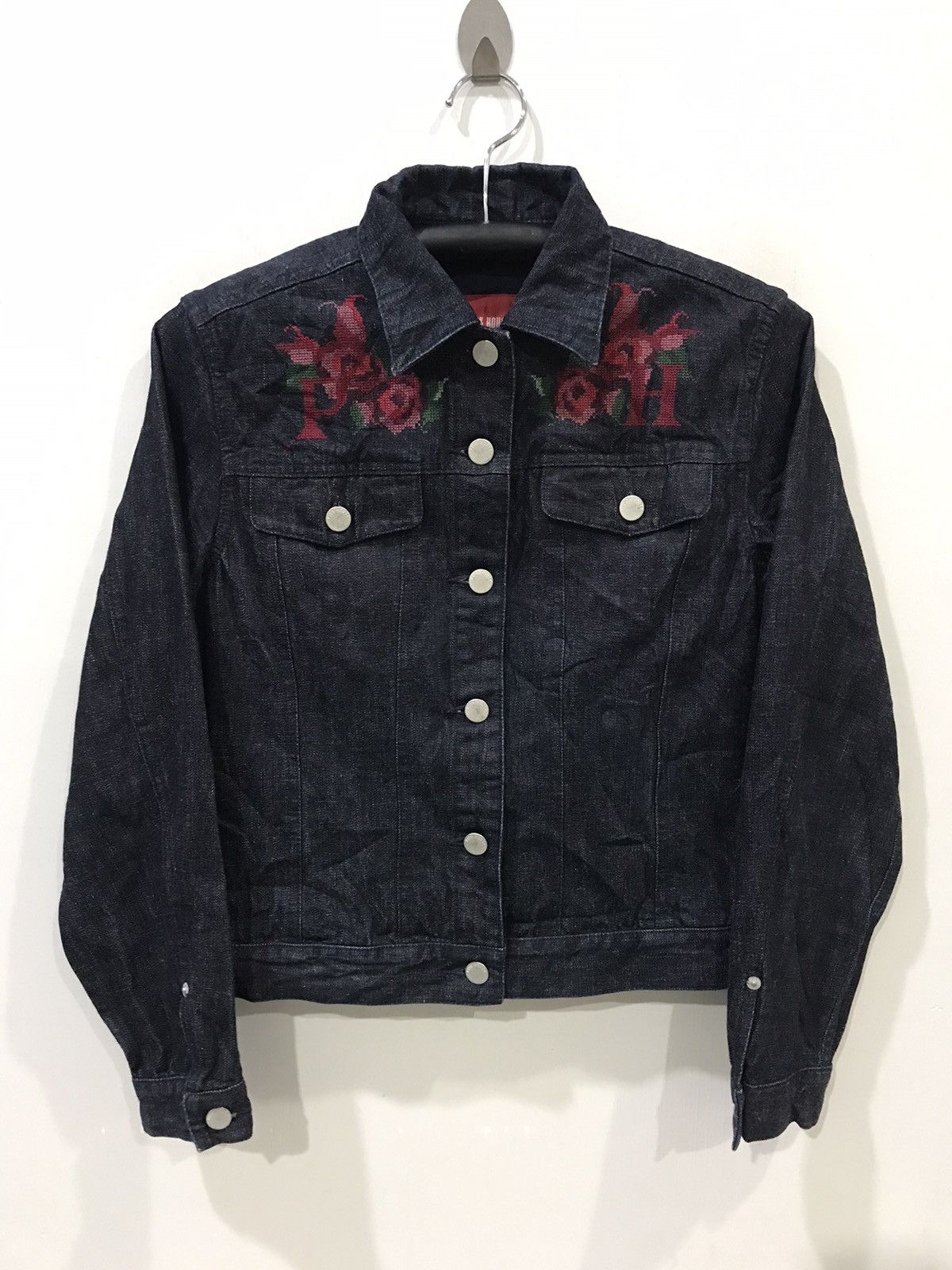 Designer × Karl Helmut × Pink House 💥DESIGNER💥Very Rare PINKHOUSE Rose Embroidery Trucker Jacket Size M / US 6-8 / IT 42-44 - 1 Thumbnail