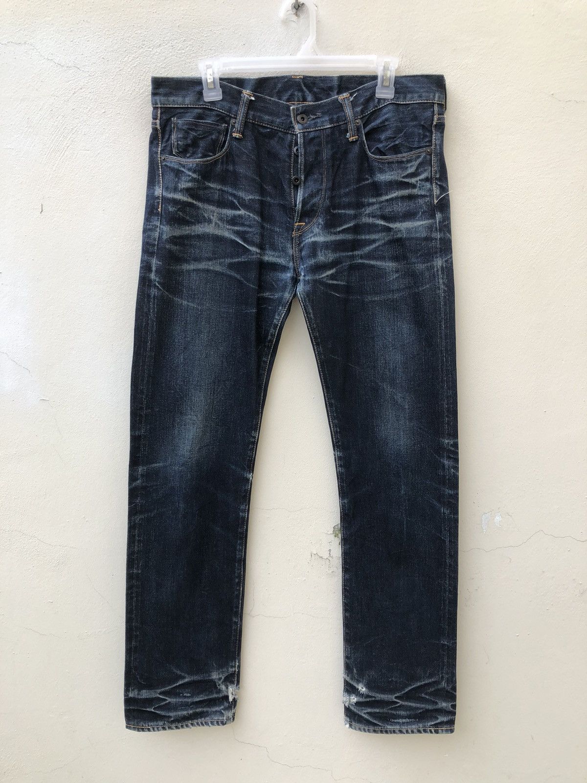 KURO Clawmark KURO Graphite Distress Indigo Denim Slim Jeans Size US 32 / EU 48 - 3 Thumbnail
