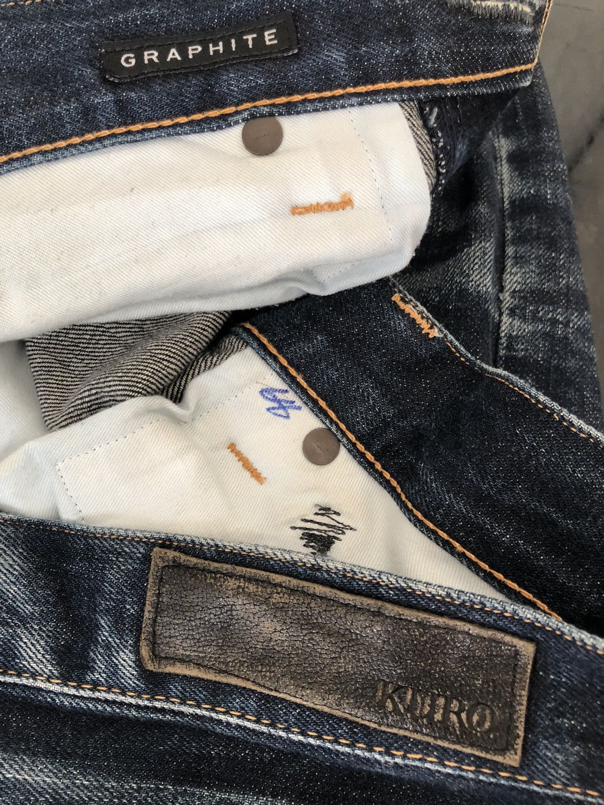 KURO Clawmark KURO Graphite Distress Indigo Denim Slim Jeans Size US 32 / EU 48 - 23 Thumbnail