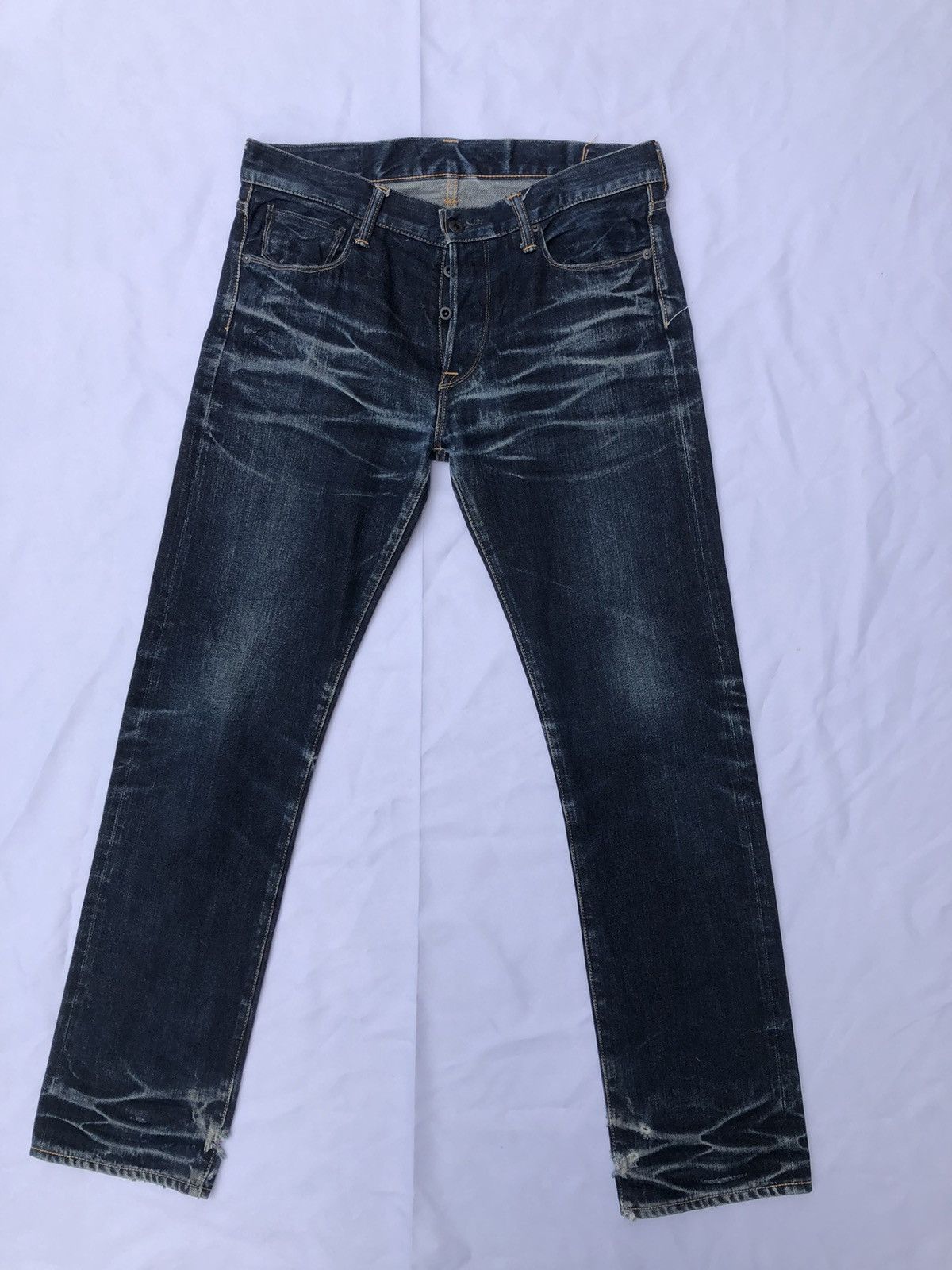 KURO Clawmark KURO Graphite Distress Indigo Denim Slim Jeans Size US 32 / EU 48 - 1 Thumbnail