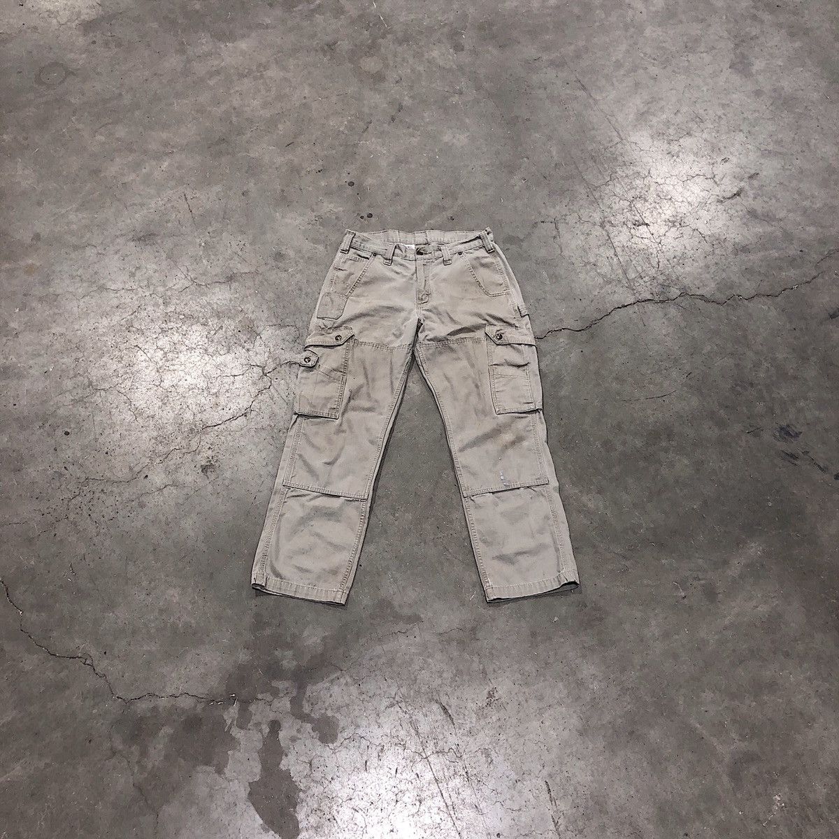 Vintage CARHARTT RIPSTOP CARGO WORK PANTS B342 DFE BROWN RELAXED FIT