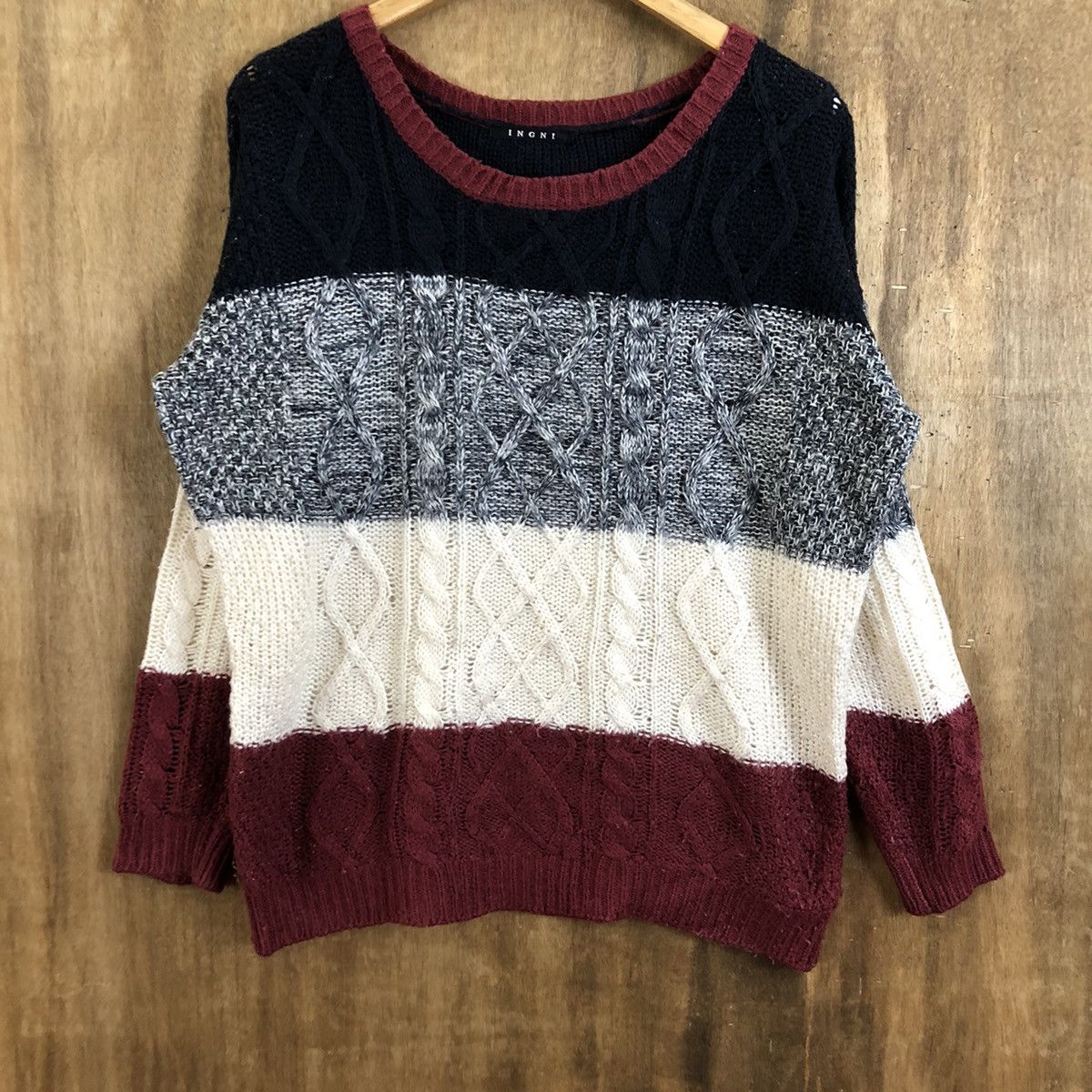 Japanese Brand × Solid and Striped Igni Multicolor Baggy Knitwear Sweater #111 Size US M / EU 48-50 / 2 - 3 Thumbnail