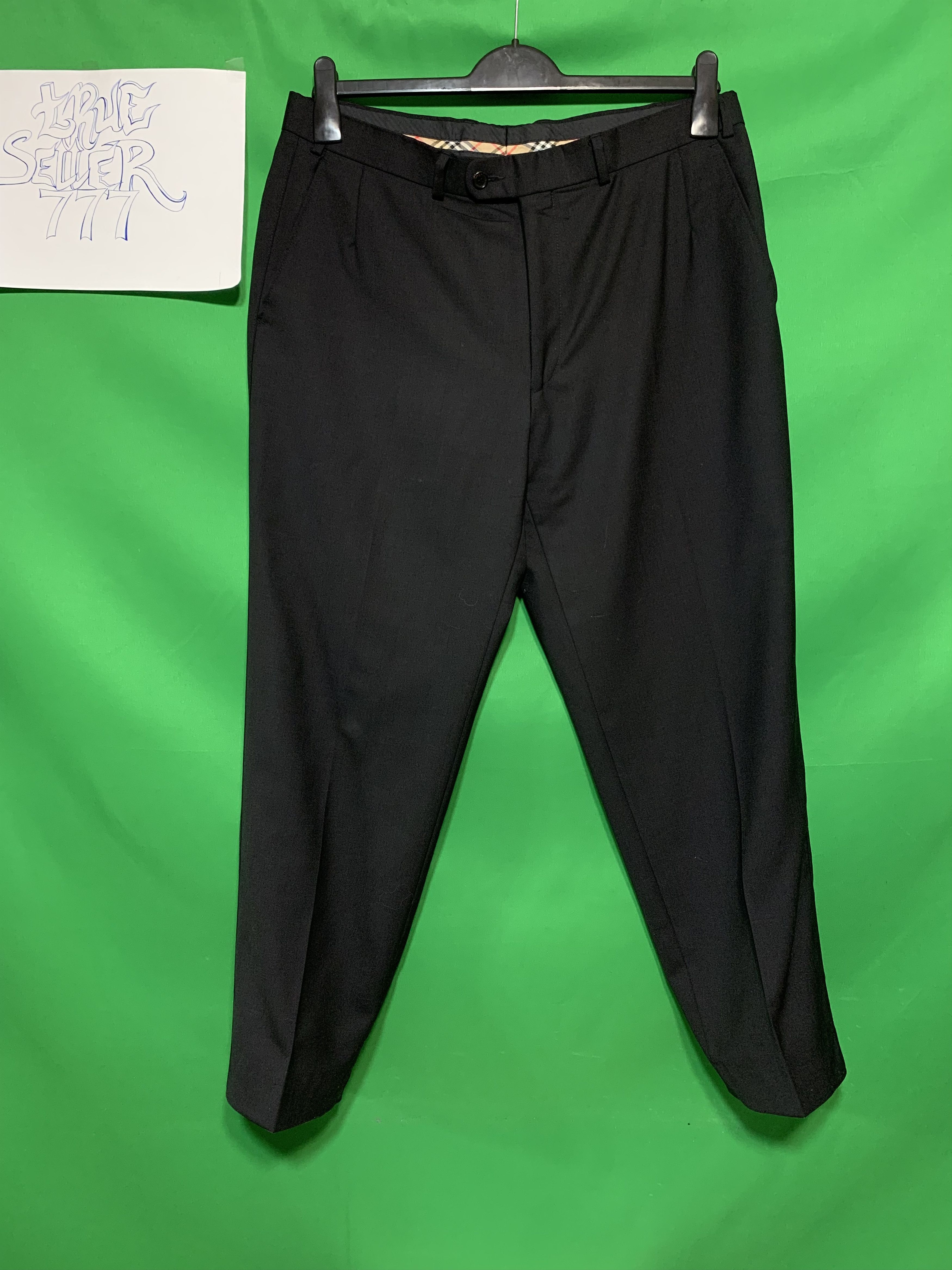 Burberry × Burberry Prorsum × Vintage Black Wool Trousers Burberry Size 44R - 2 Thumbnail