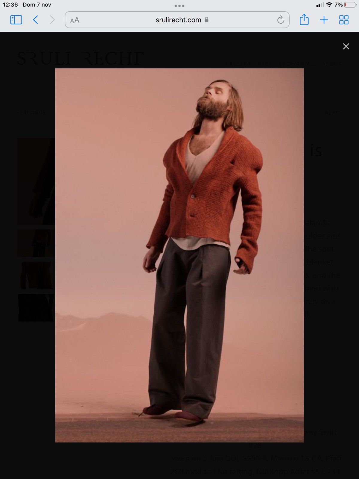 Sruli Recht Cropped box-fit single breasted Icelandic woollenfelt jacket Size US L / EU 52-54 / 3 - 5 Thumbnail
