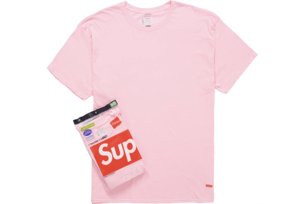 Supreme hanes best sale tee fit