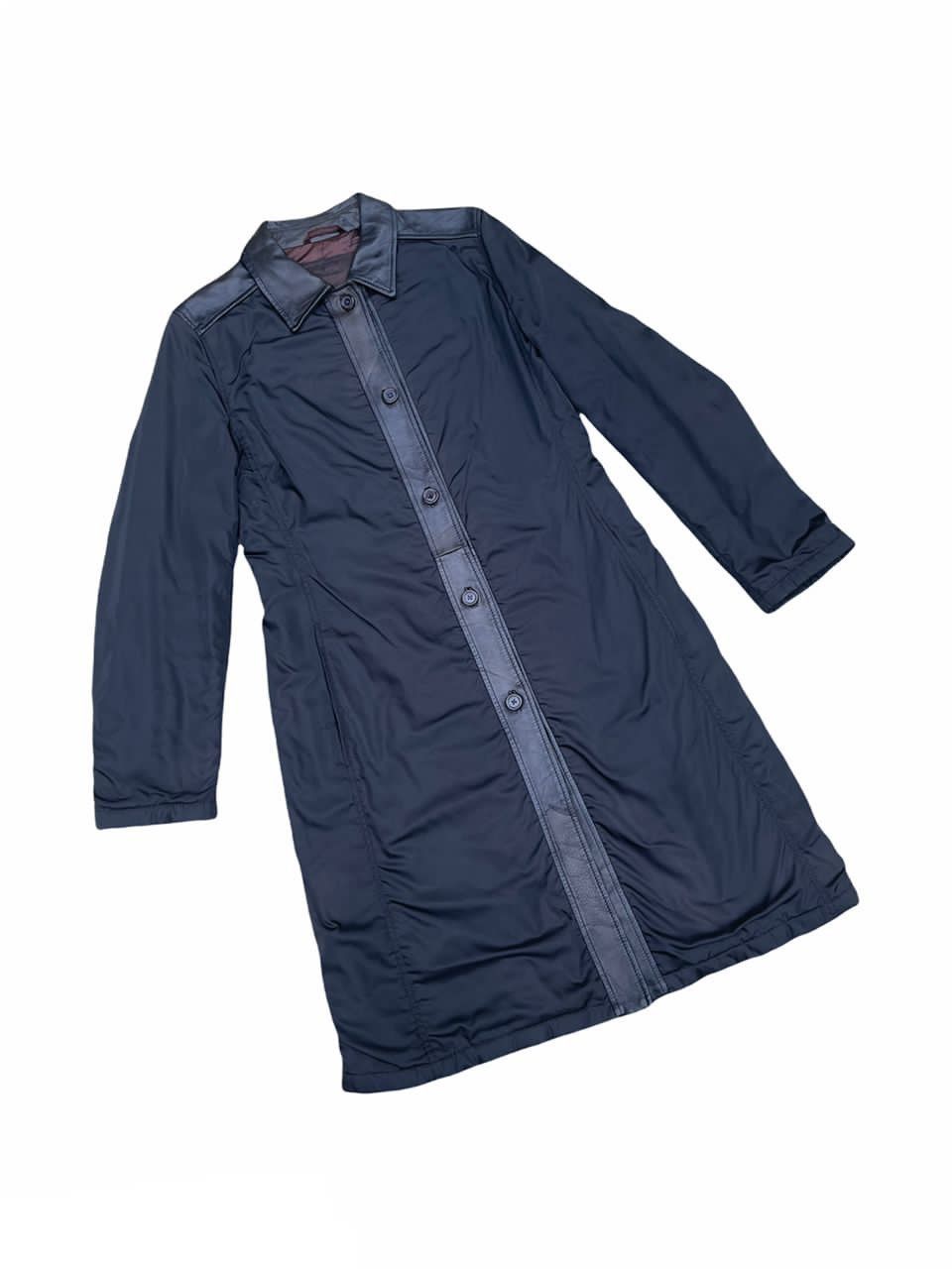 Designer Prada Nylon Half Leather Trench Coat Size US S / EU 44-46 / 1 - 2 Thumbnail