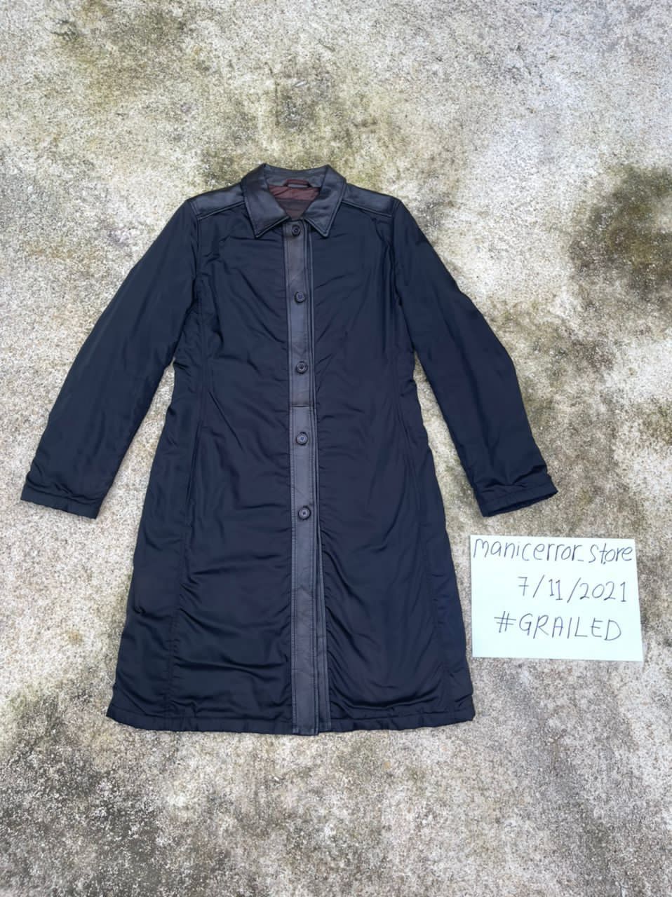Designer Prada Nylon Half Leather Trench Coat Size US S / EU 44-46 / 1 - 16 Thumbnail