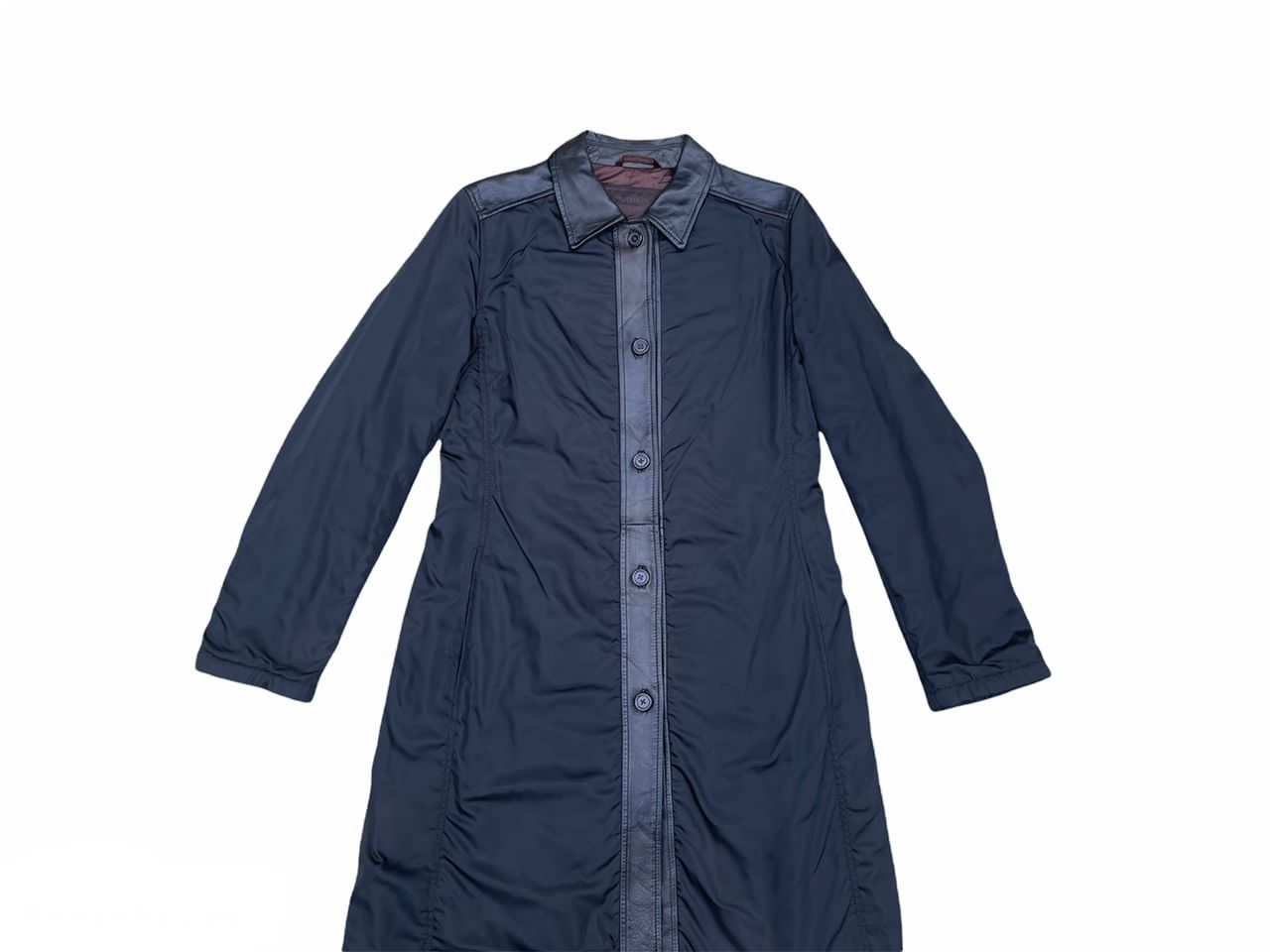 Designer Prada Nylon Half Leather Trench Coat Size US S / EU 44-46 / 1 - 4 Thumbnail