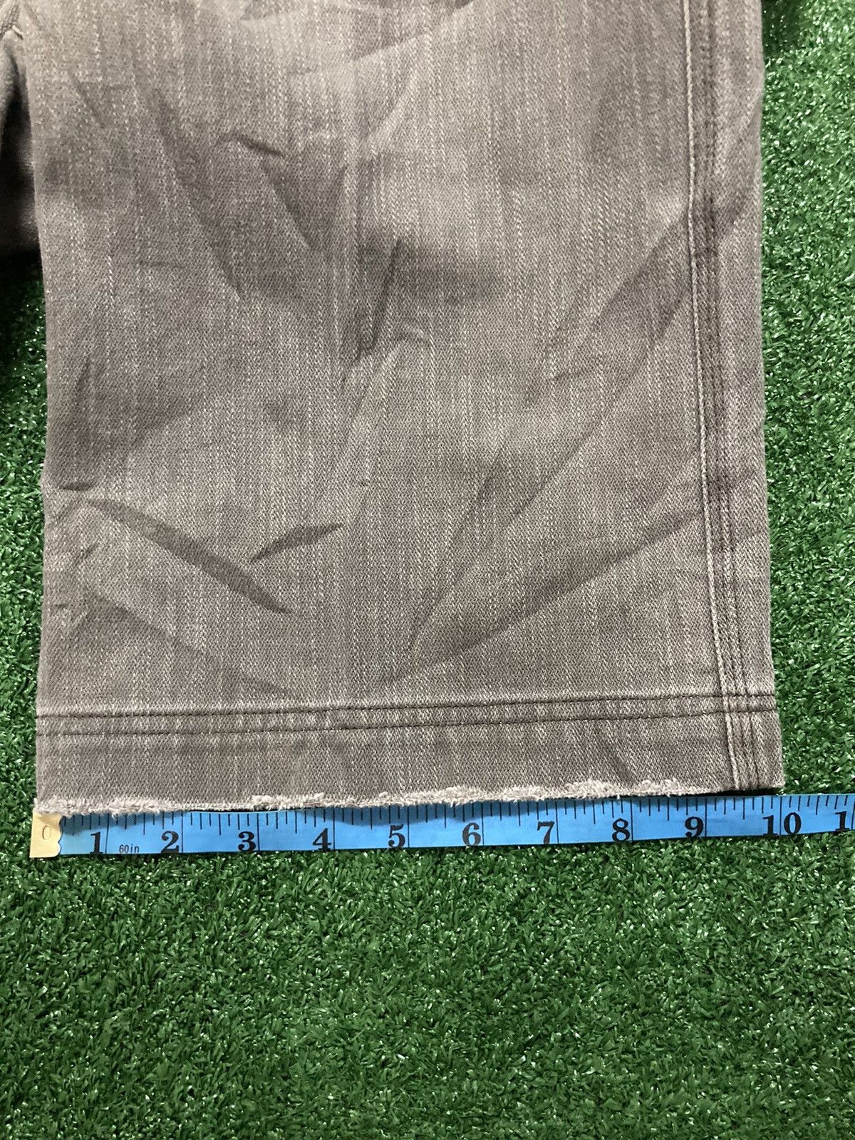 Japanese Brand !LastDrop!Vintage Blue Cross Striped Gray Denim Cargo Pants Size US 31 - 6 Thumbnail