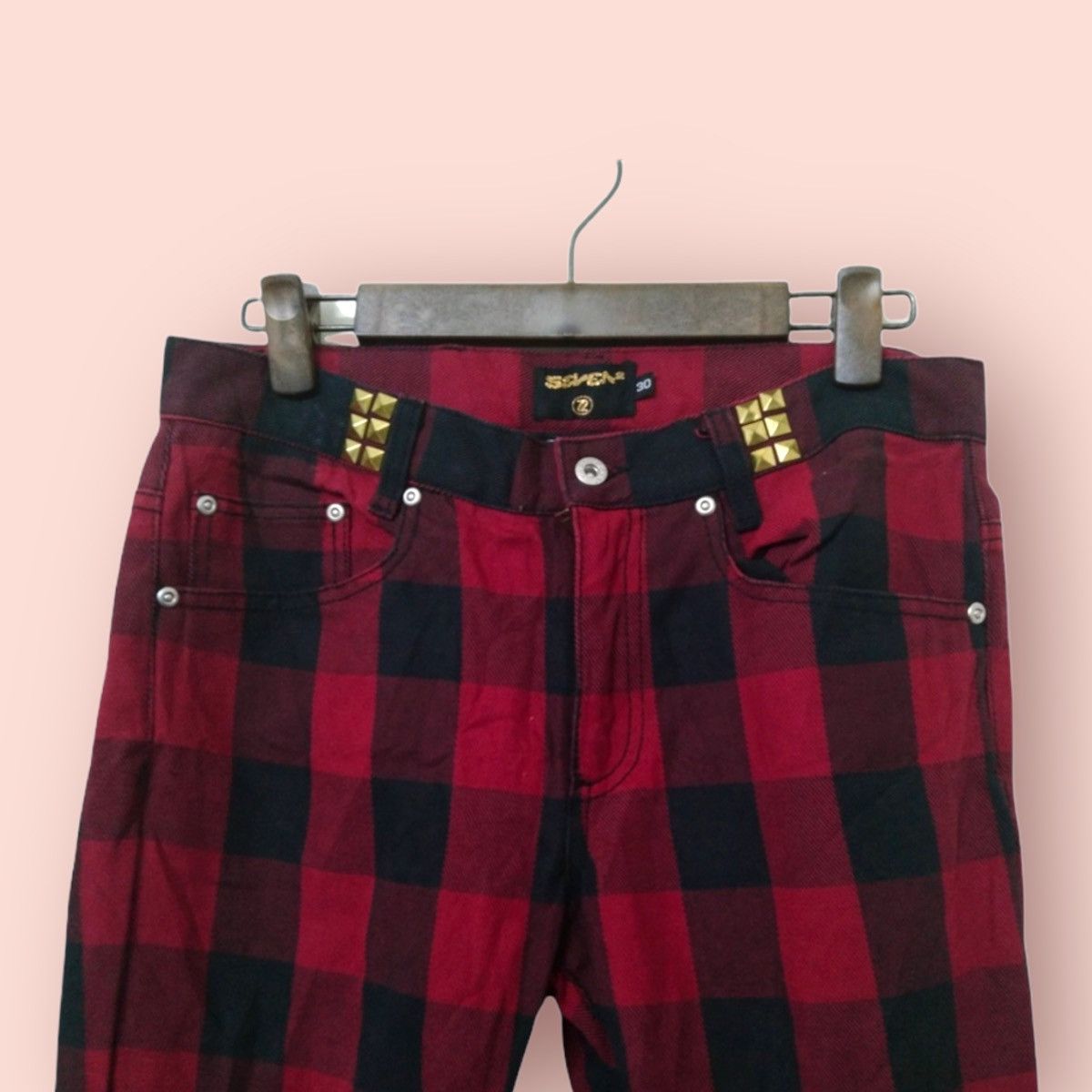 Japanese Brand SEVEN2 SLIM STRAIGHT LEG TARTAN DENIM Size US 30 / EU 46 - 6 Thumbnail