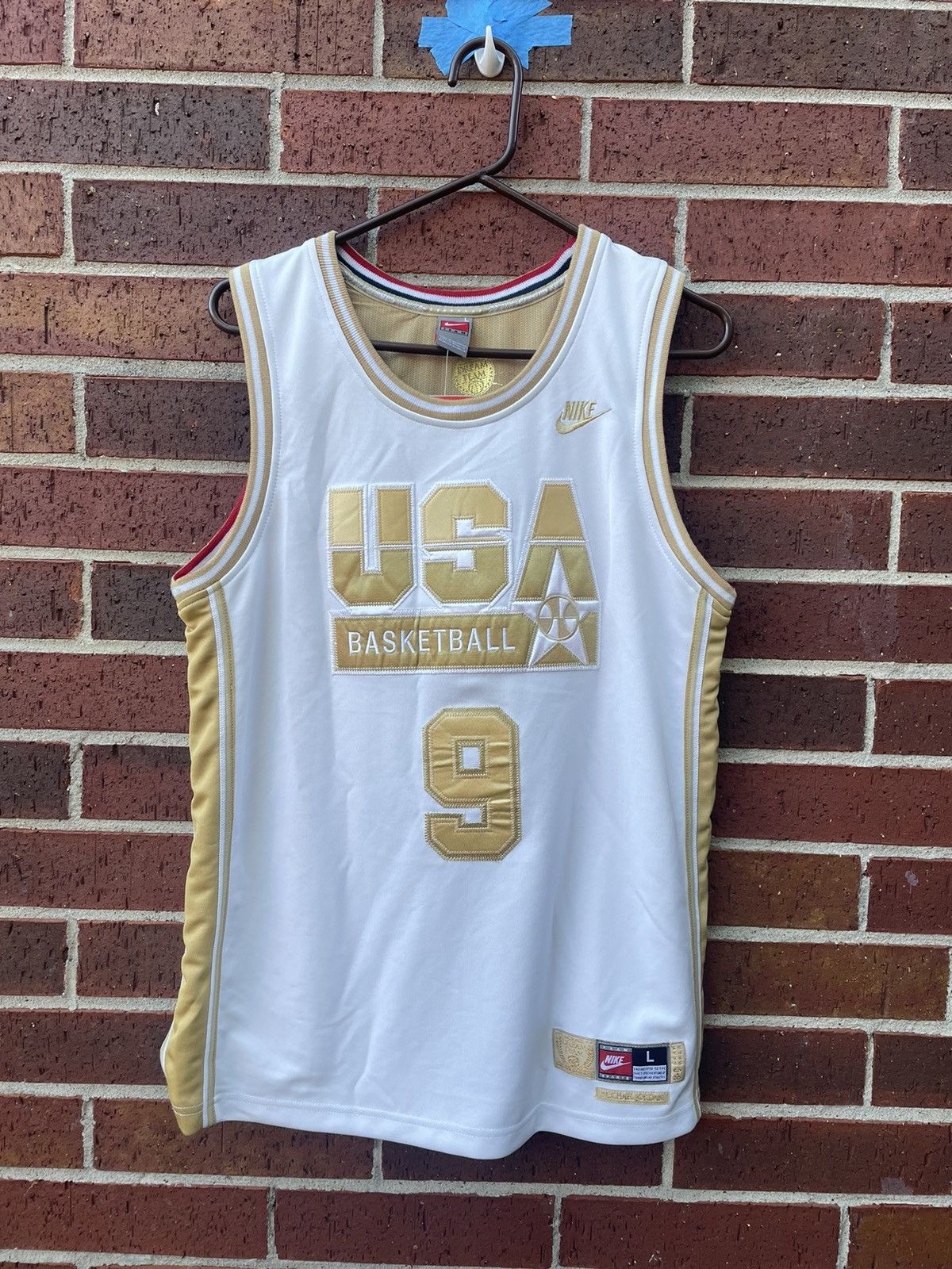 Nike Olympic Jordan jersey 1992 white and gold Tops