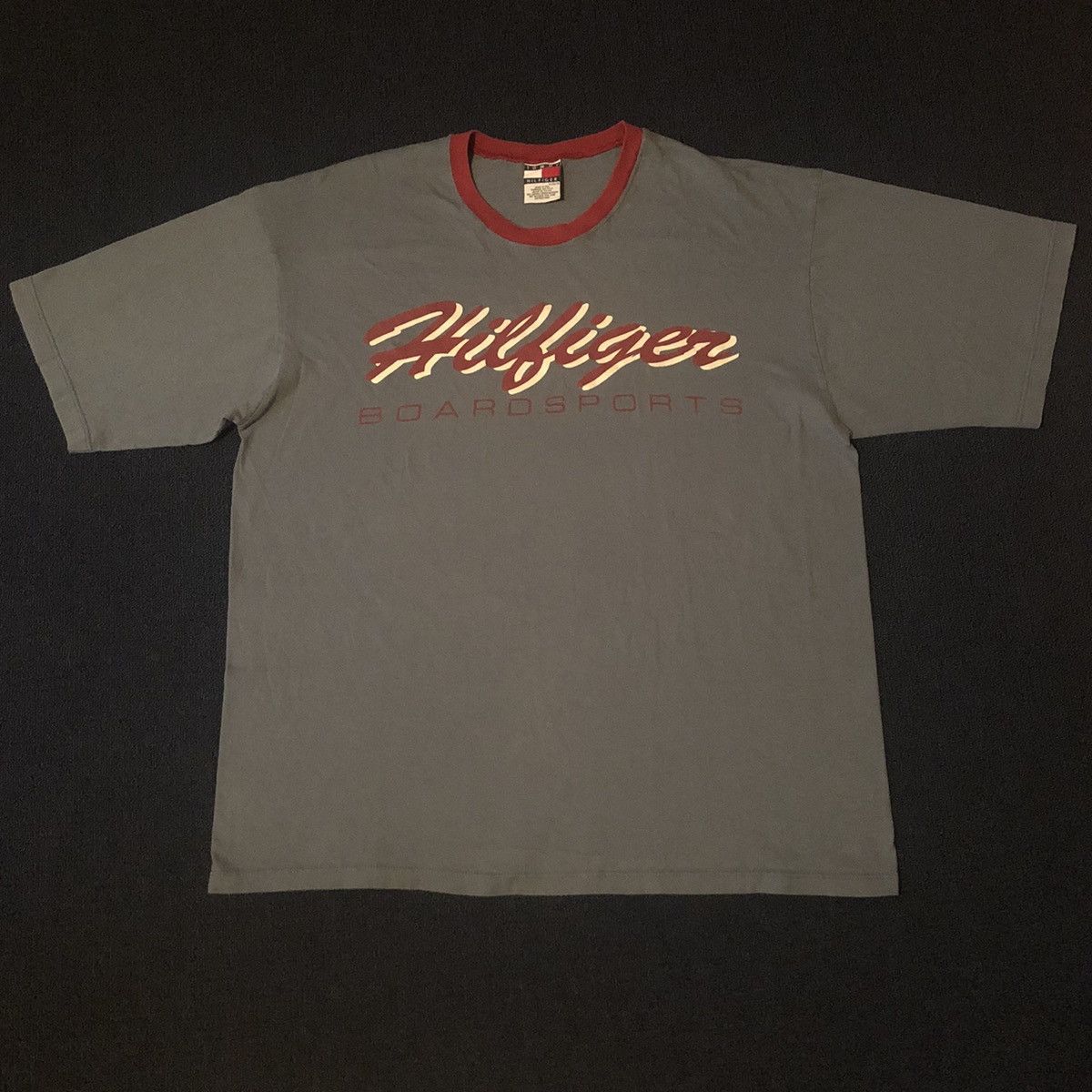Tommy Hilfiger Vintage 90s Tommy Hilfiger Jeans Board Sports Logo Ring Tee Size US XL / EU 56 / 4 - 2 Thumbnail